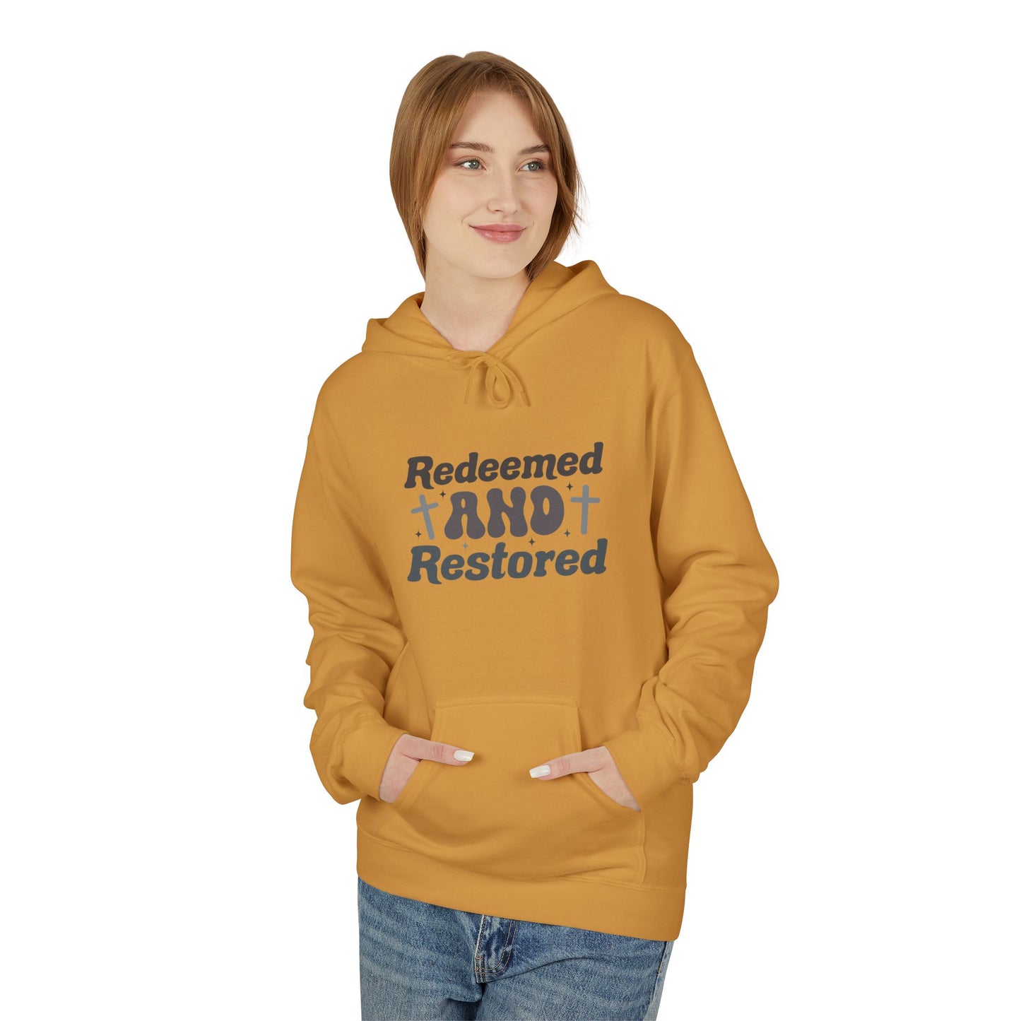 Redeemed & Restored Hoodie, Inspirational Fleece Hoodie, Faith-Based Sweatshirt, Christian Apparel, Unisex Casual Wear