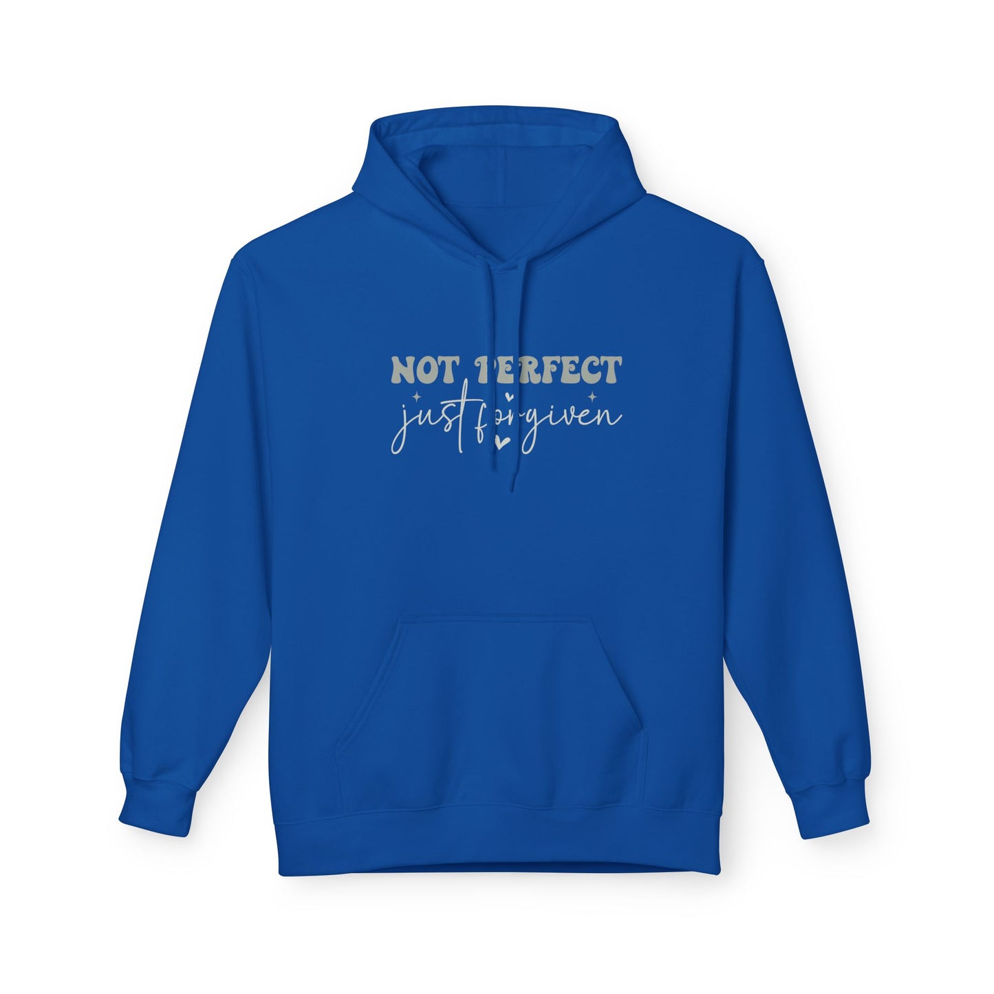 Comfortable Unisex Fleece Hoodie - "Not Perfect, Just Human" | Casual Wear, Gifting, Self-Care, Cozy Apparel, Everyday Essentials
