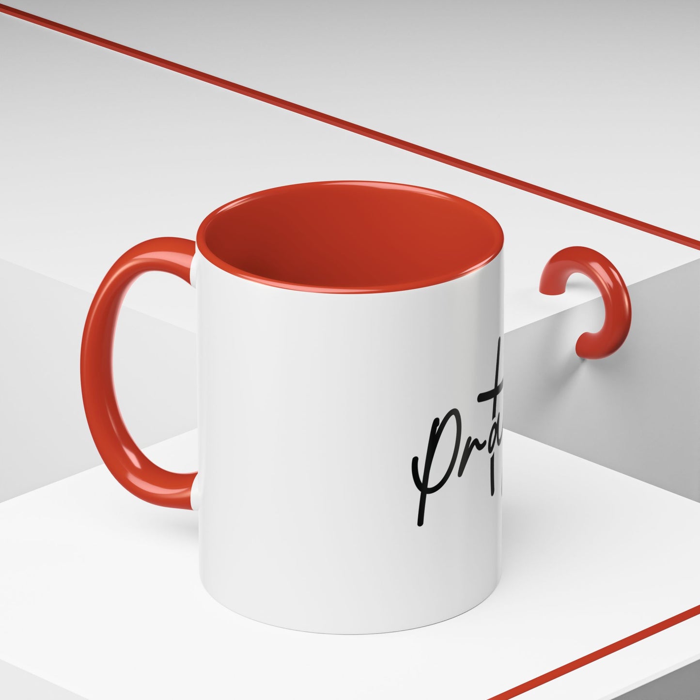 Faith-Inspired Accent Coffee Mug, Motivational Drinkware, Gift for Friends, Office Decor, Christian Encouragement