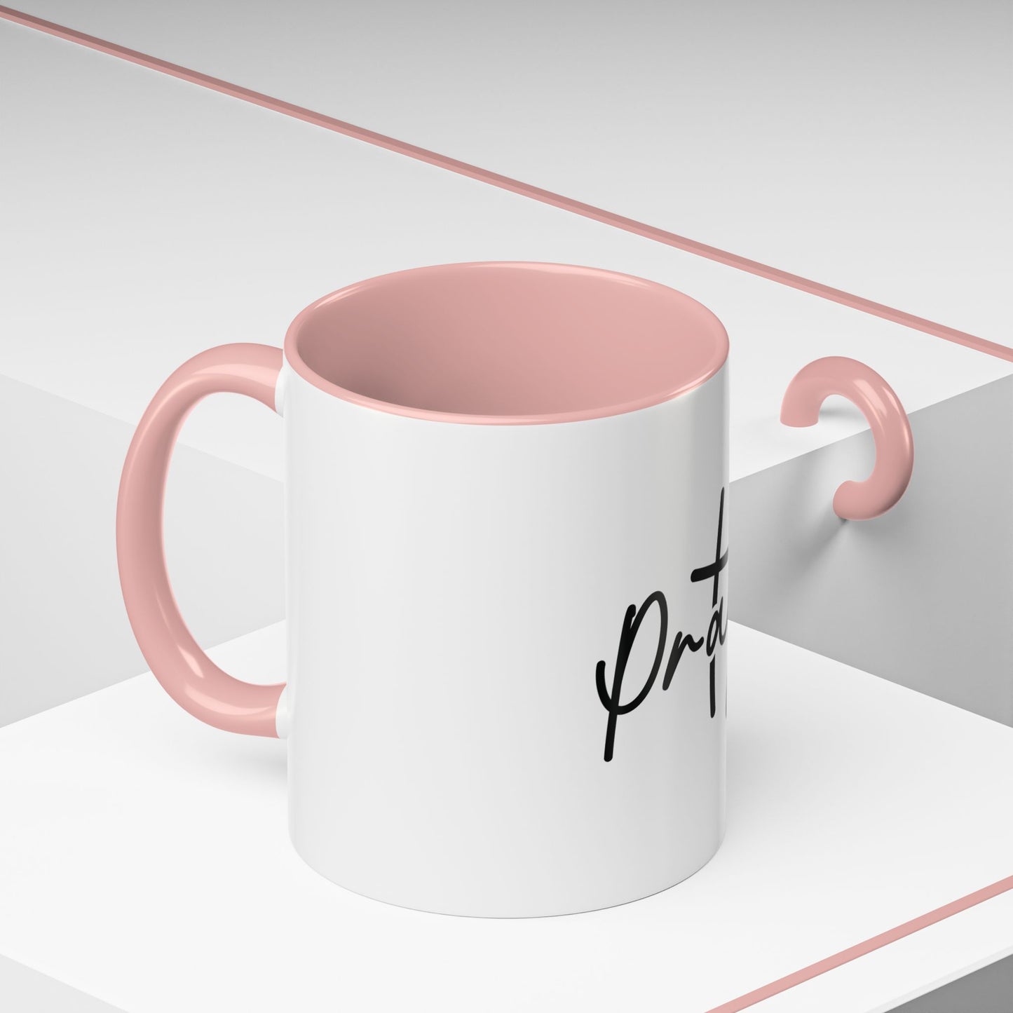 Faith-Inspired Accent Coffee Mug, Motivational Drinkware, Gift for Friends, Office Decor, Christian Encouragement