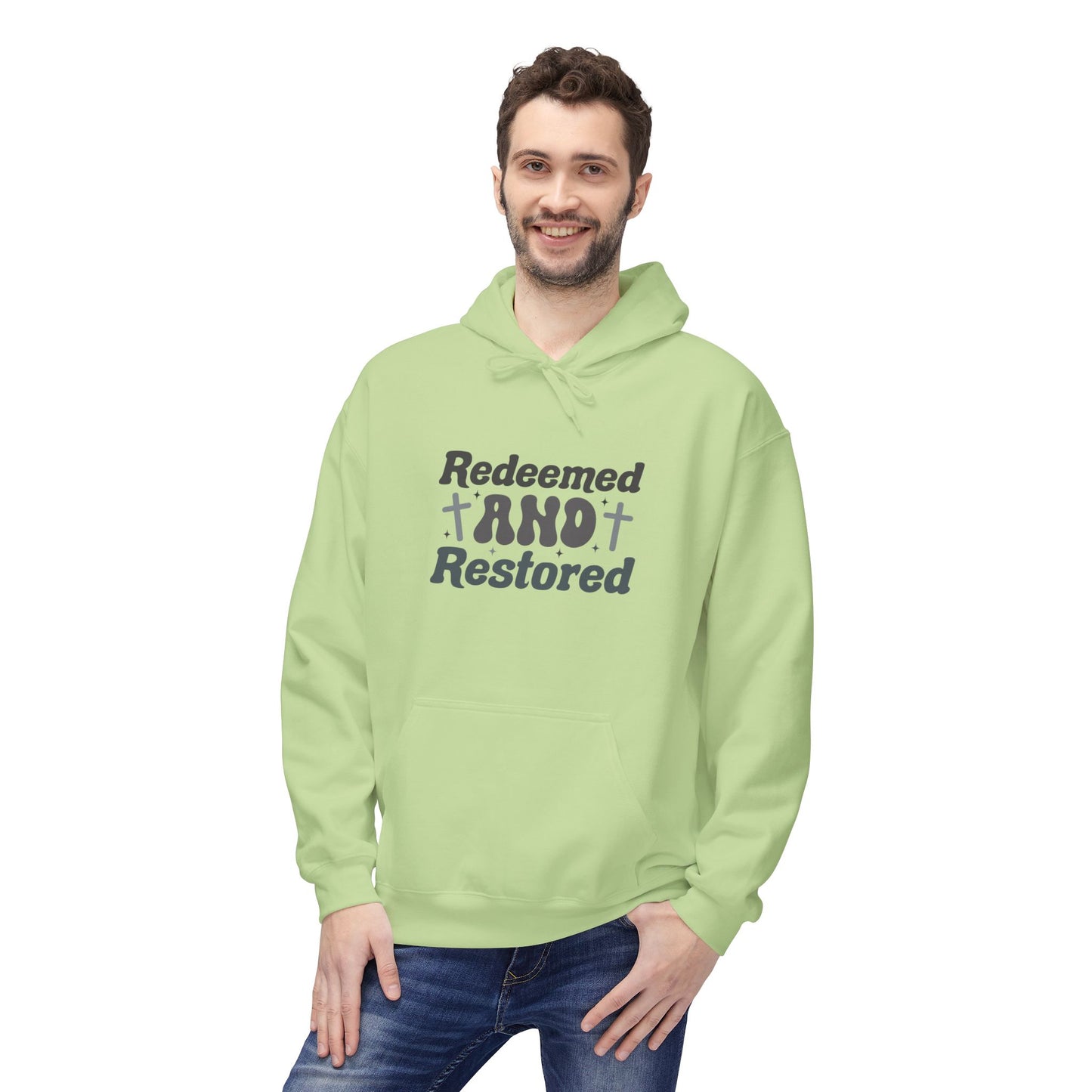 Redeemed & Restored Hoodie, Inspirational Fleece Hoodie, Faith-Based Sweatshirt, Christian Apparel, Unisex Casual Wear