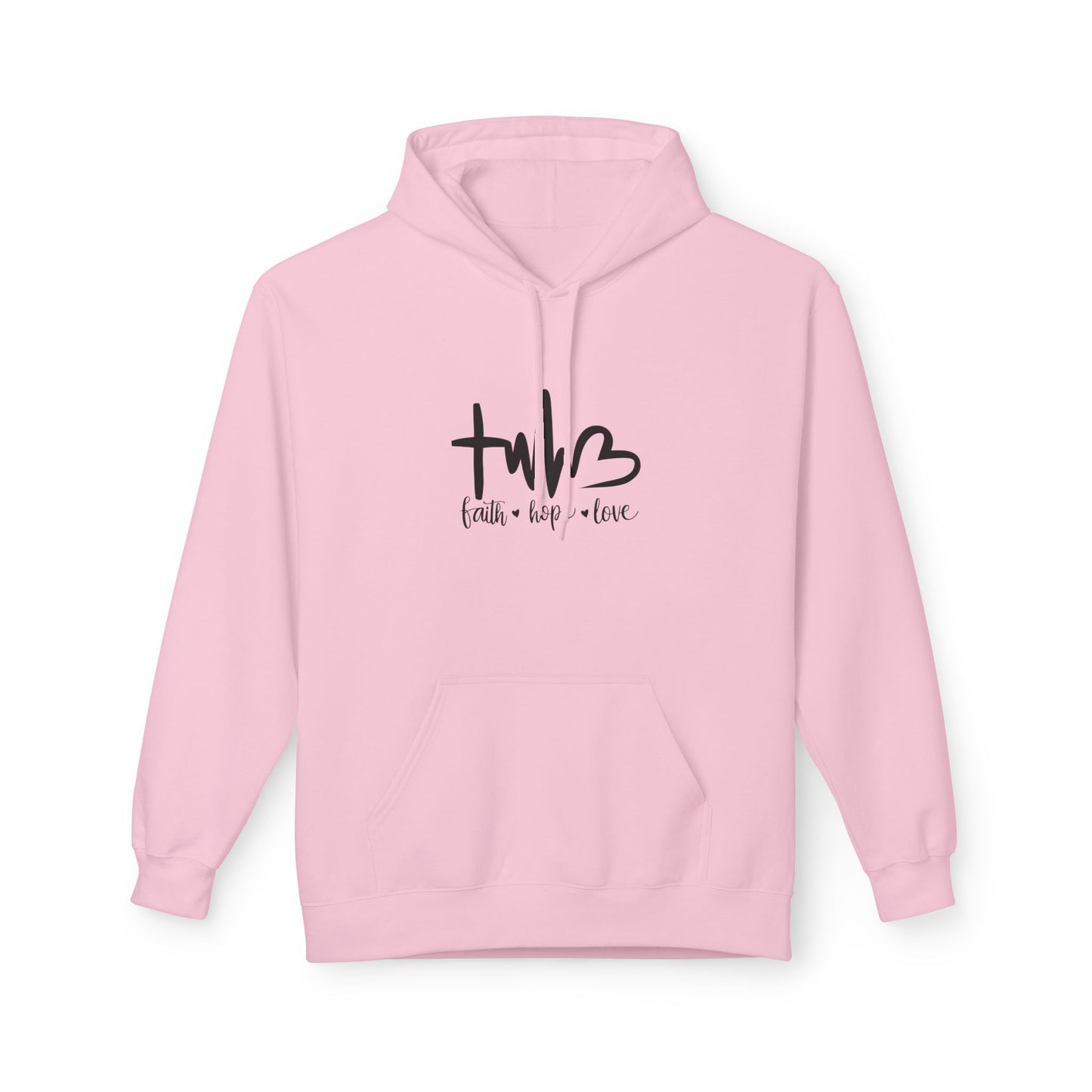 Unisex Fleece Hoodie - Faith, Hope, Love Design, Cozy Gift, Casual Wear, Spiritual Style, Everyday Comfort Wear, Warm Hoodie