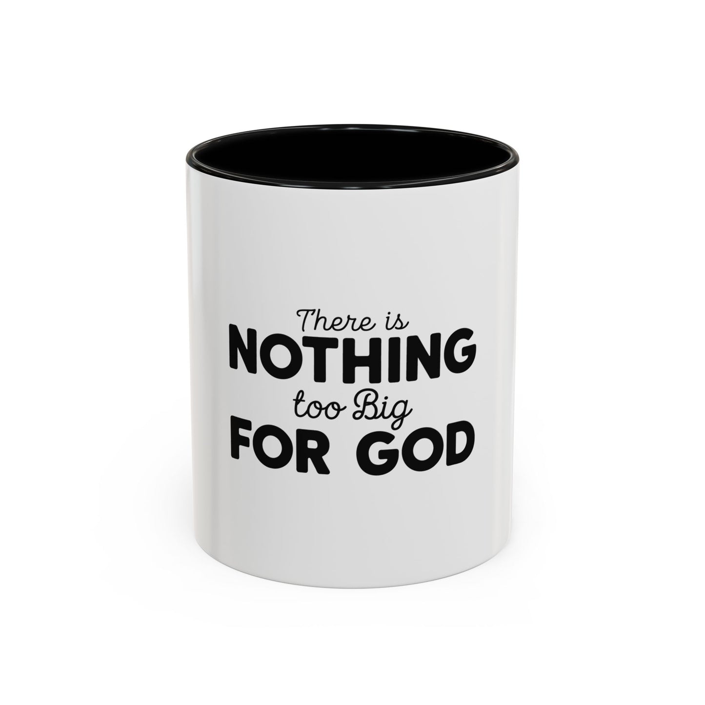 Faith-Inspired Coffee Mug, Black Accent Mug, Inspirational Gift, God-Themed Drinkware, Religious Office Decor, Christian Coffee Cup
