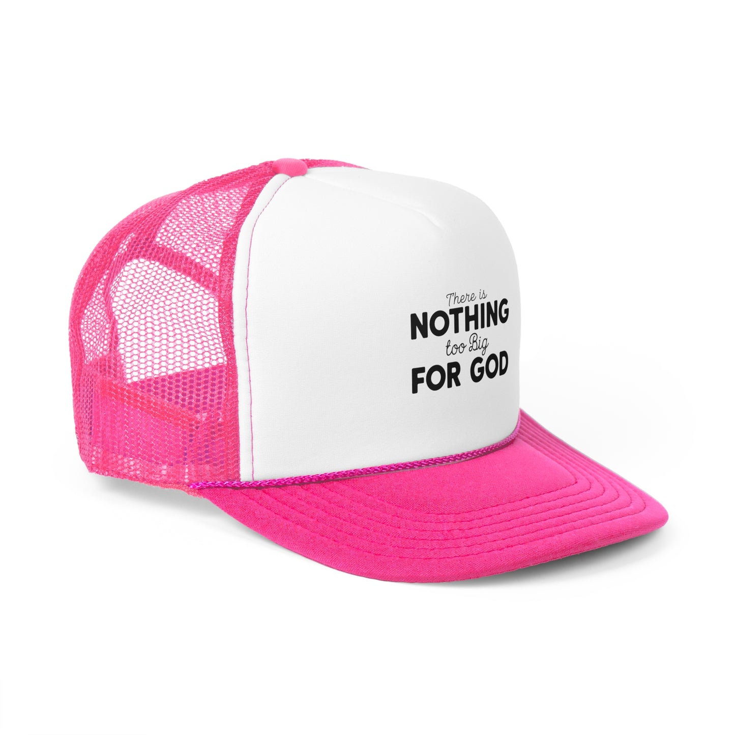 Inspirational Trucker Cap | Nothing Too Big For God | Faith Apparel | Religious Hat | Gift for Believers | Christian Accessories