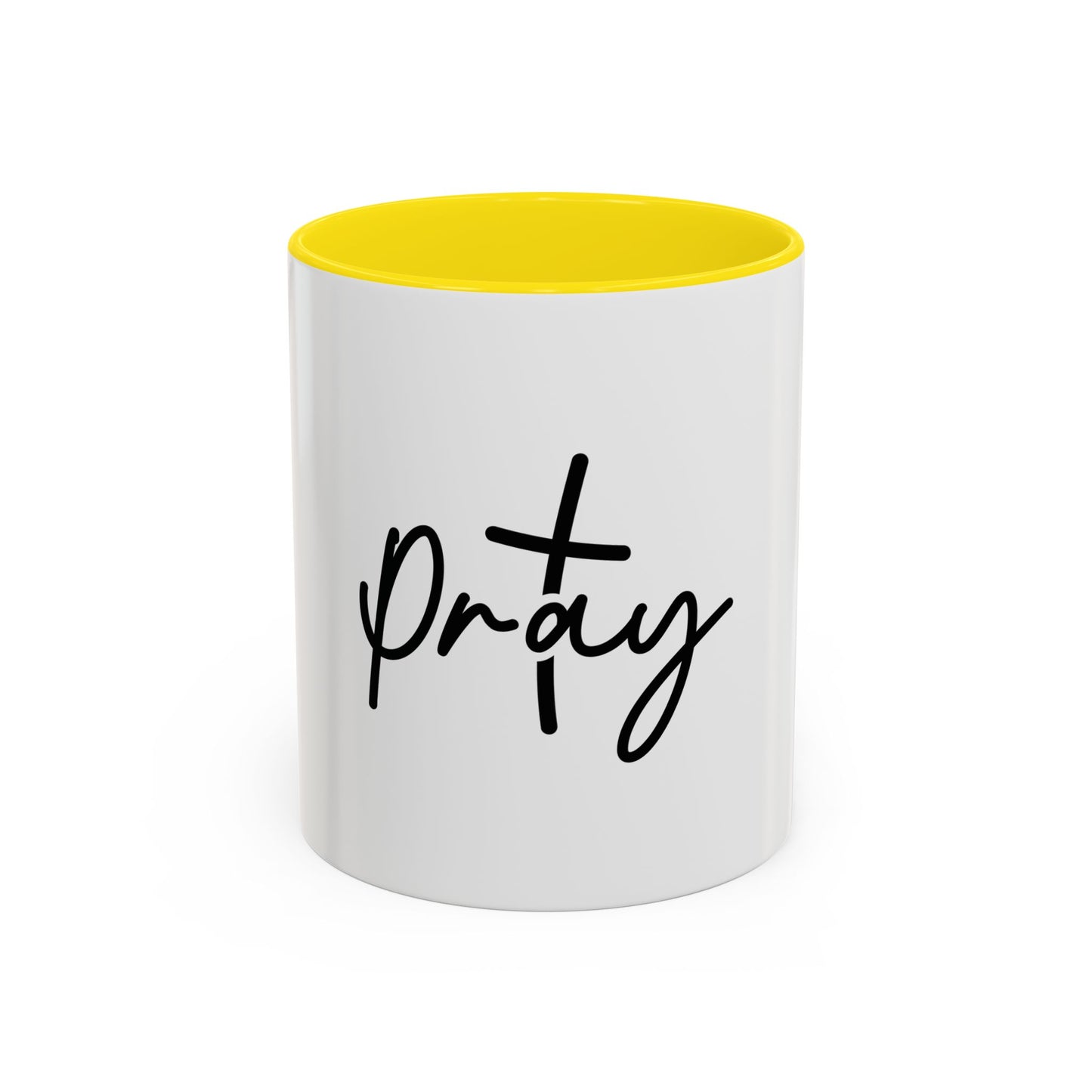 Faith-Inspired Accent Coffee Mug, Motivational Drinkware, Gift for Friends, Office Decor, Christian Encouragement