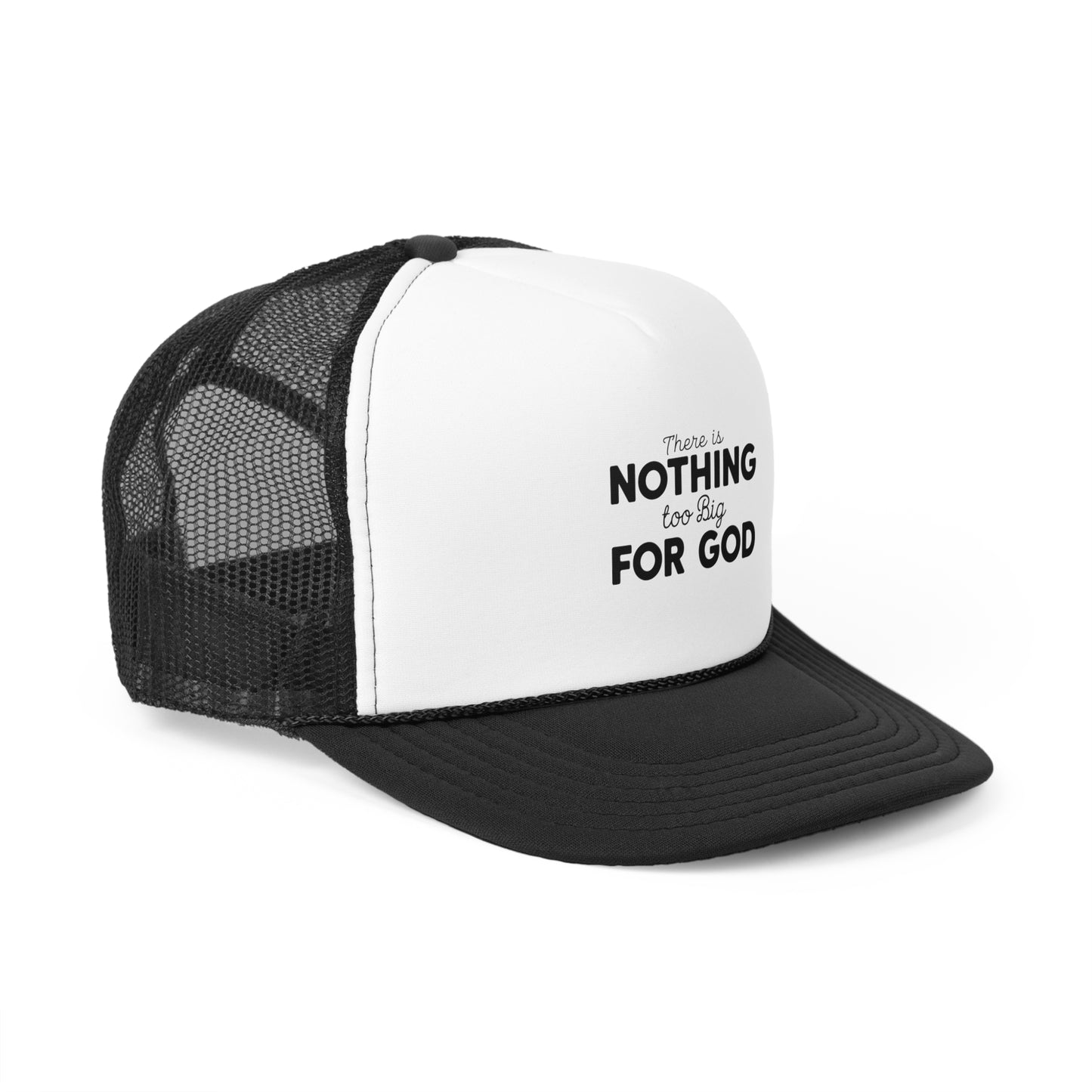 Inspirational Trucker Cap | Nothing Too Big For God | Faith Apparel | Religious Hat | Gift for Believers | Christian Accessories