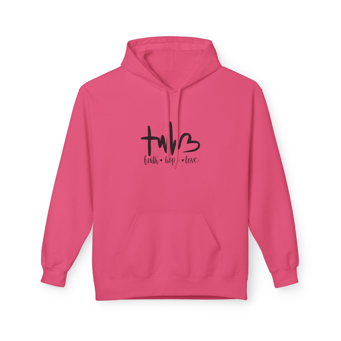 Unisex Fleece Hoodie - Faith, Hope, Love Design, Cozy Gift, Casual Wear, Spiritual Style, Everyday Comfort Wear, Warm Hoodie