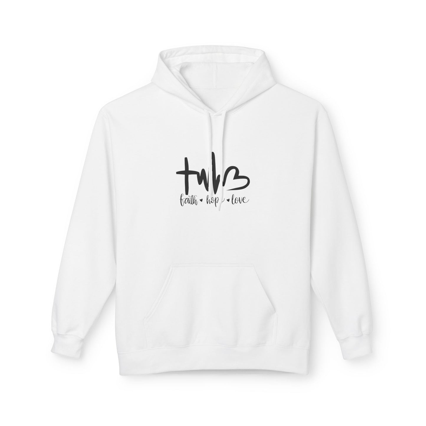 Unisex Fleece Hoodie - Faith, Hope, Love Design, Cozy Gift, Casual Wear, Spiritual Style, Everyday Comfort Wear, Warm Hoodie