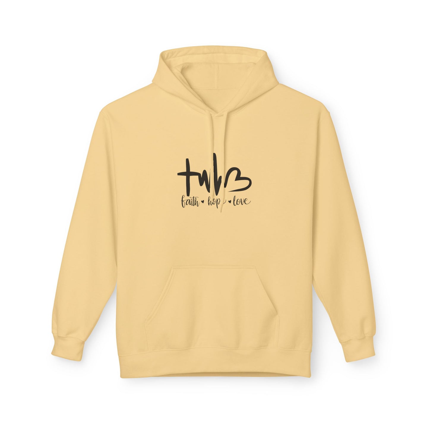 Unisex Fleece Hoodie - Faith, Hope, Love Design, Cozy Gift, Casual Wear, Spiritual Style, Everyday Comfort Wear, Warm Hoodie