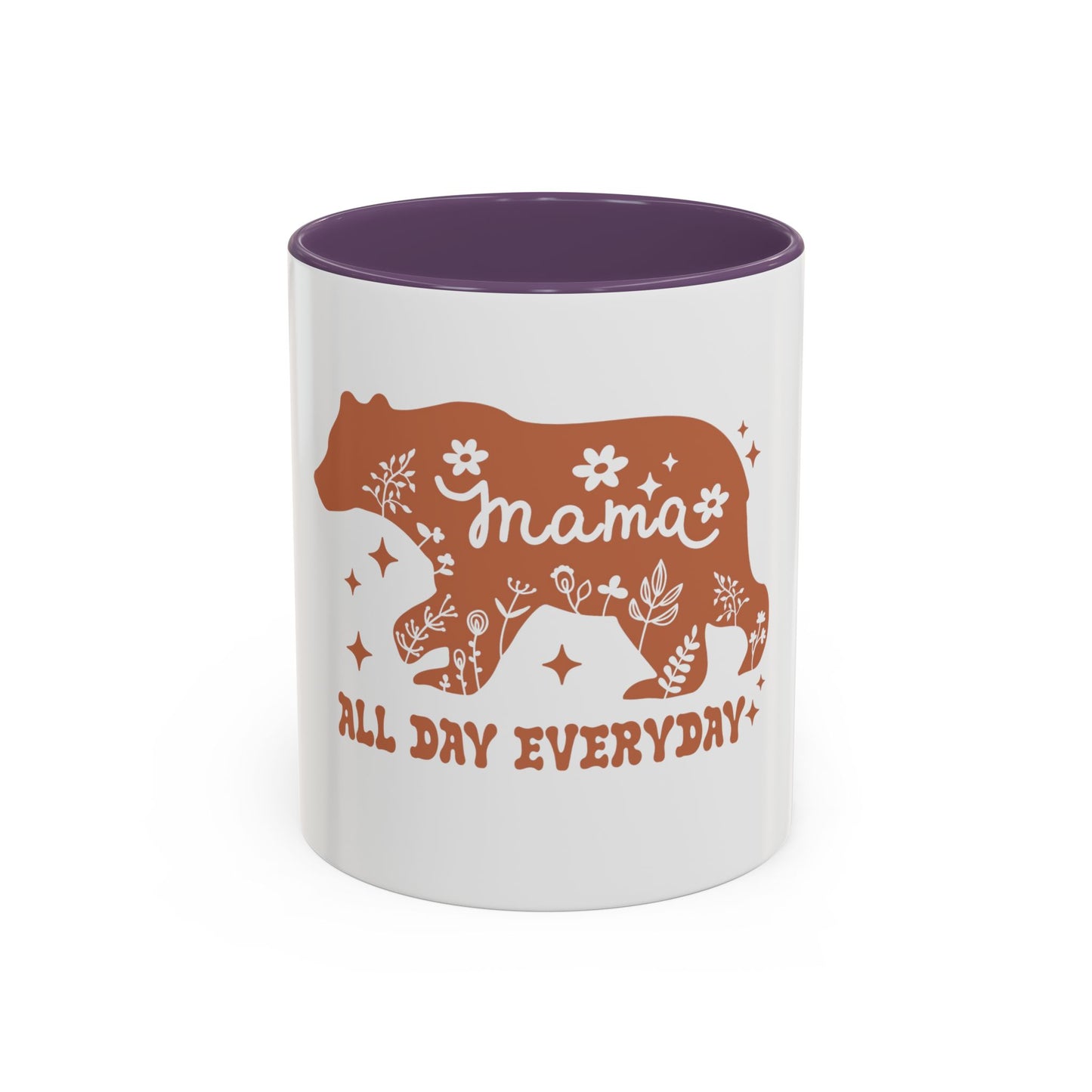 Mama Bear Accent Coffee Mug - All Day Everyday - Perfect Gift for Moms