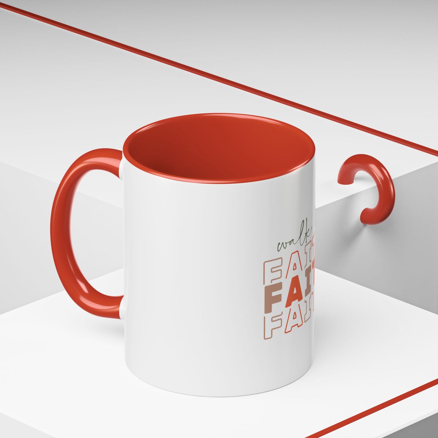 Faith-Inspired Accent Coffee Mug - Motivational Drinkware, Inspirational Gift, Home Office Decor, Prayer Mug, Christian Lifestyle