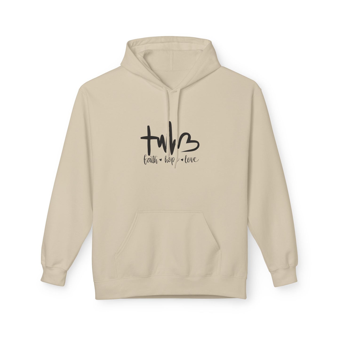 Unisex Fleece Hoodie - Faith, Hope, Love Design, Cozy Gift, Casual Wear, Spiritual Style, Everyday Comfort Wear, Warm Hoodie