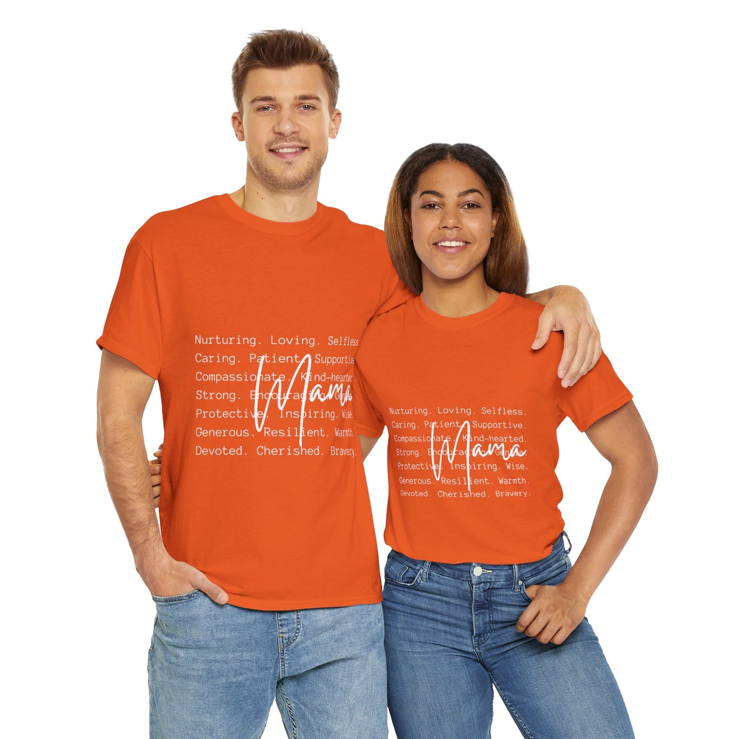 Inspirational Unisex Heavy Cotton Tee - Nurturing, Loving, Supportive Design