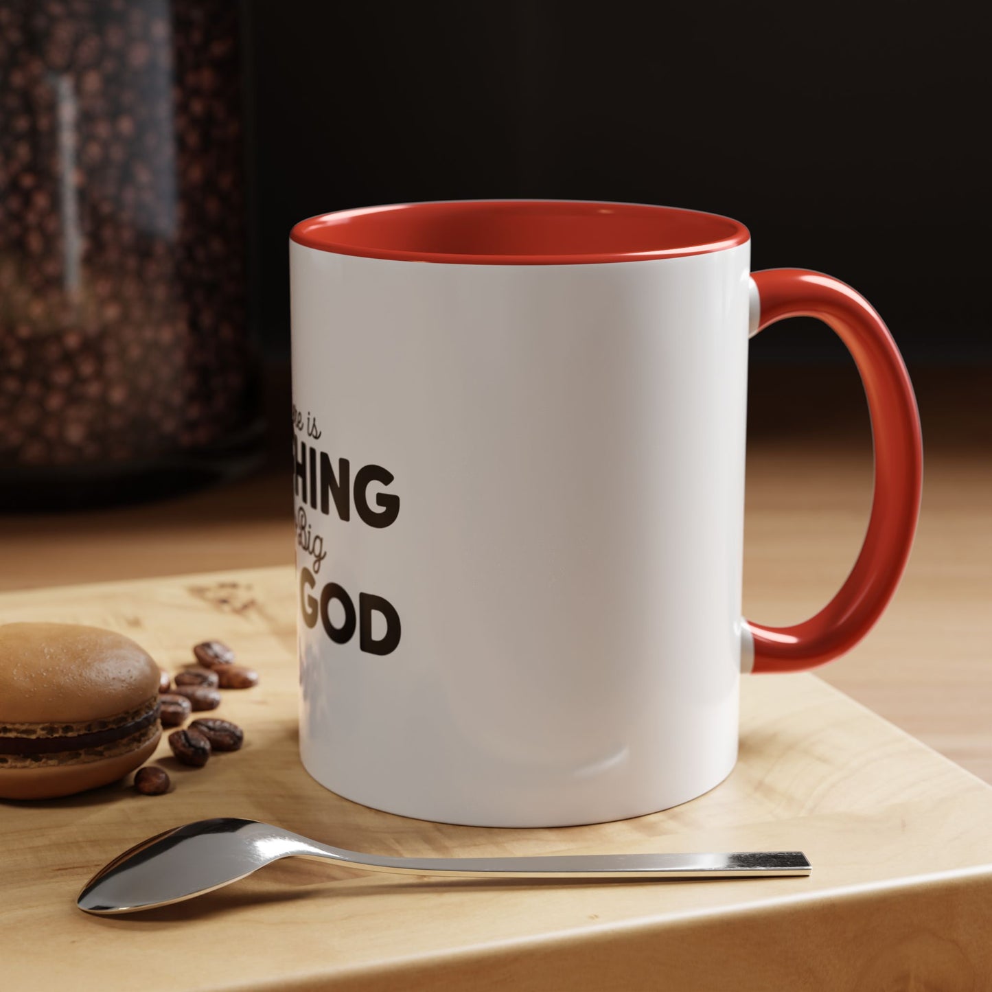 Faith-Inspired Coffee Mug, Black Accent Mug, Inspirational Gift, God-Themed Drinkware, Religious Office Decor, Christian Coffee Cup