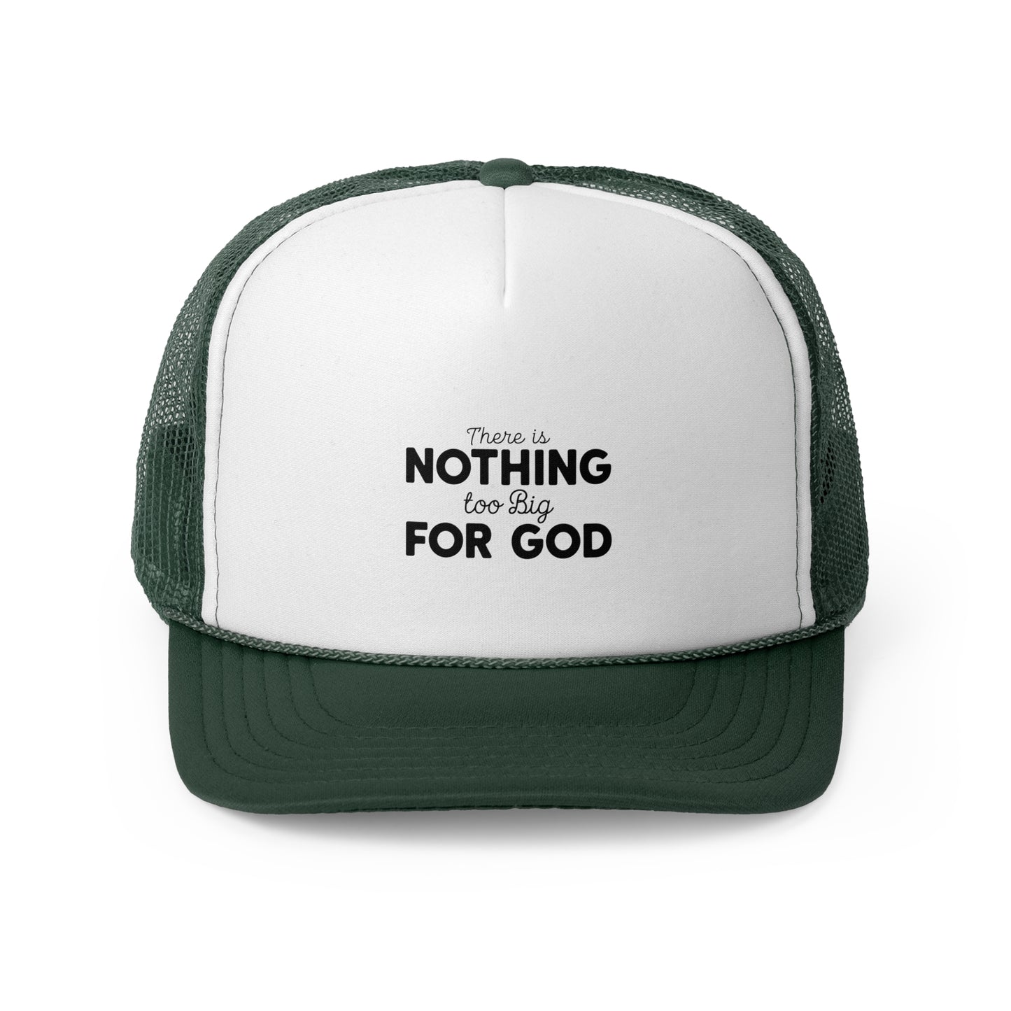 Inspirational Trucker Cap | Nothing Too Big For God | Faith Apparel | Religious Hat | Gift for Believers | Christian Accessories