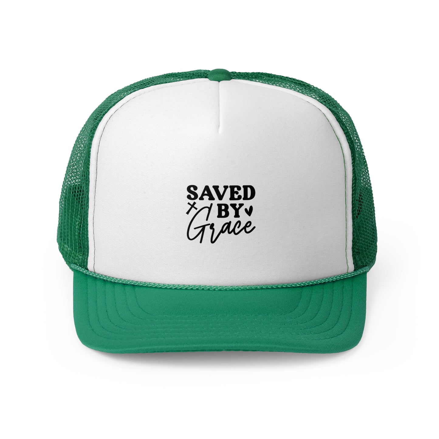 Trucker Cap - Saved by Grace, Faith Hat for Believers, Inspirational Headwear, Christian Gift for Him/Her, Casual Style Accessory
