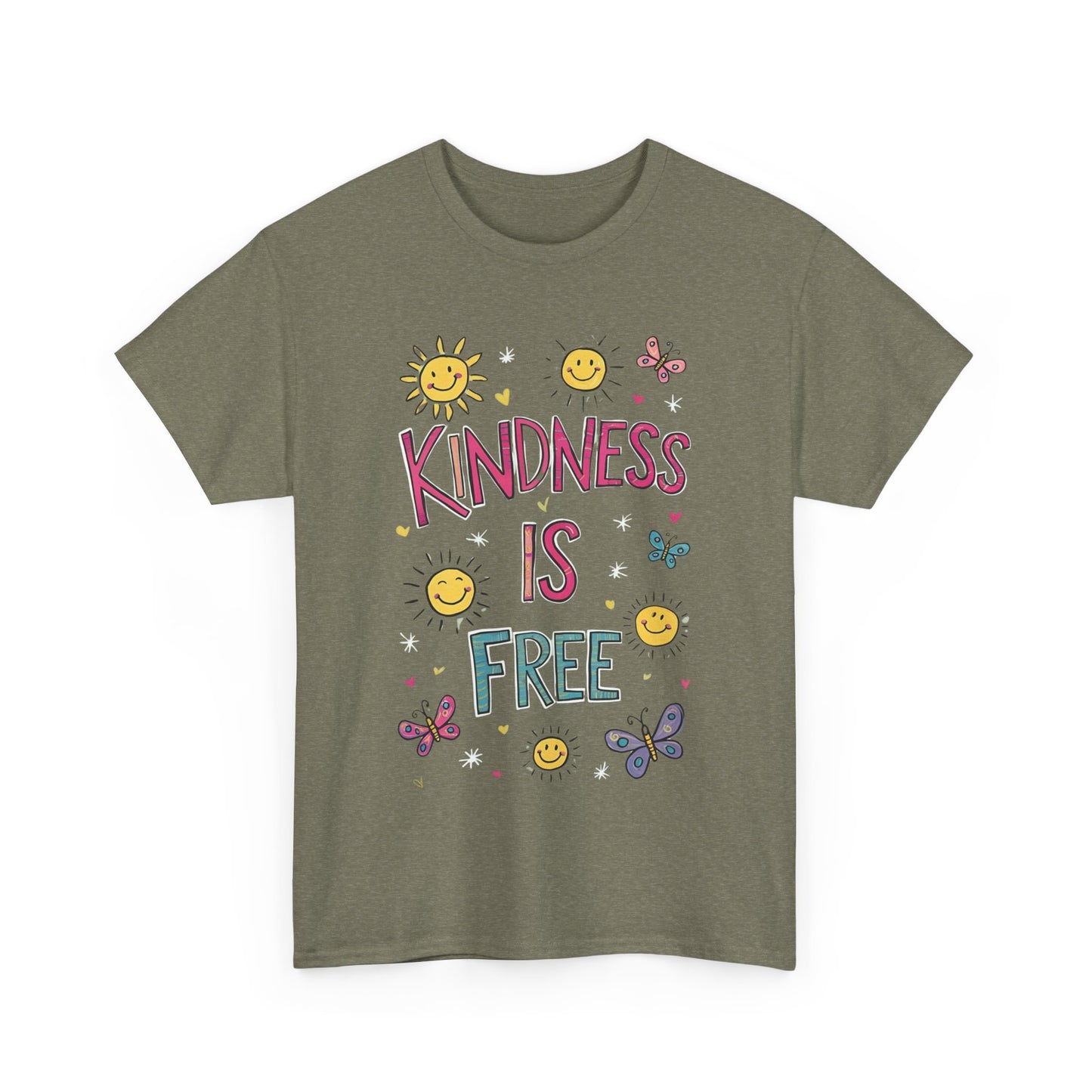 Kindness is Free T-Shirt | Unisex Heavy Cotton Tee for Spreading Positivity