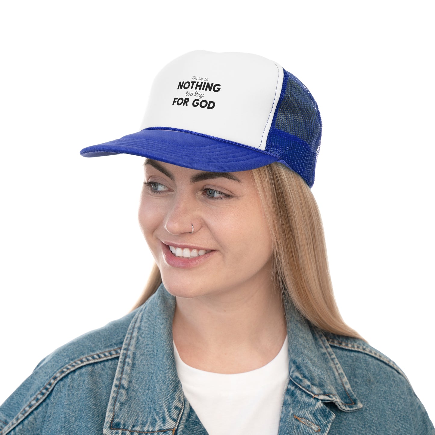 Inspirational Trucker Cap | Nothing Too Big For God | Faith Apparel | Religious Hat | Gift for Believers | Christian Accessories