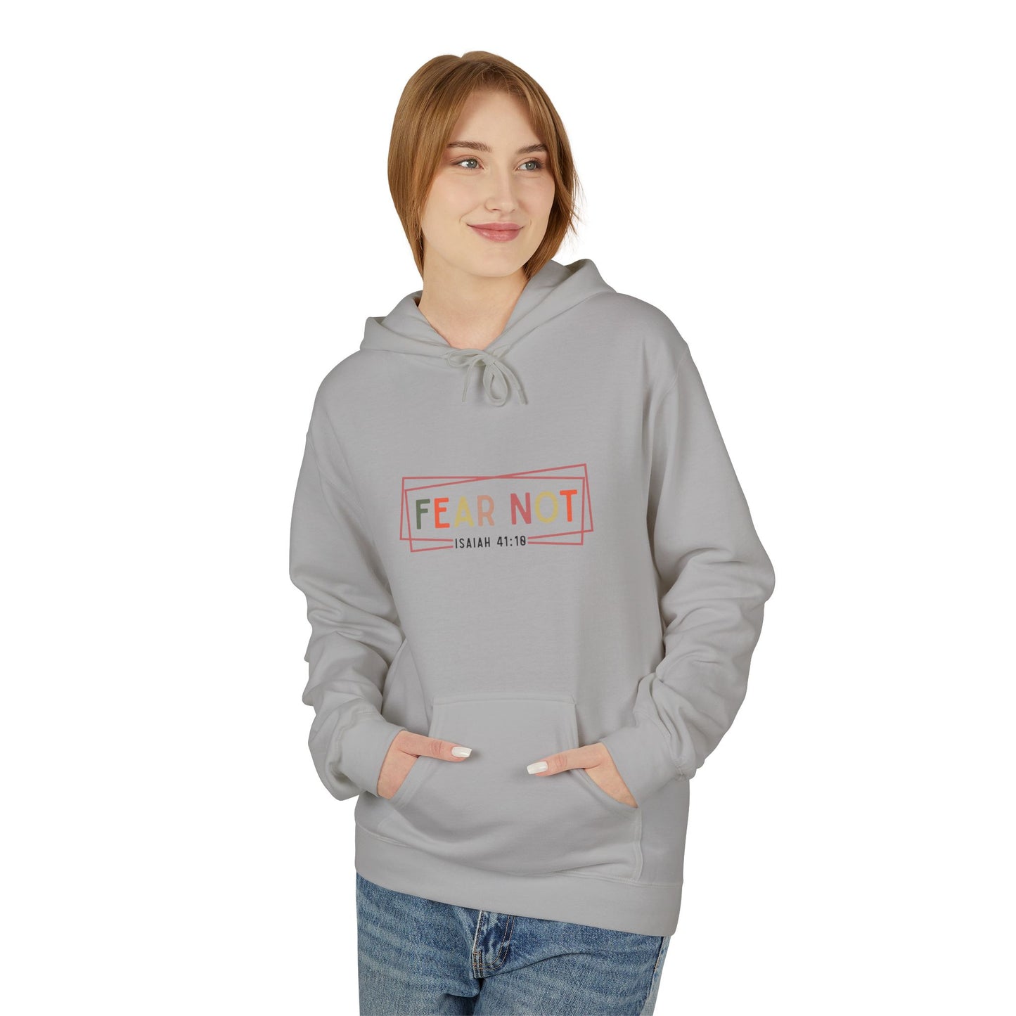 Fear Not Inspirational Fleece Hoodie, Cozy Unisex Pullover, Motivational Sweatshirt, Gift for Friends, Casual Wear, Winter Layer