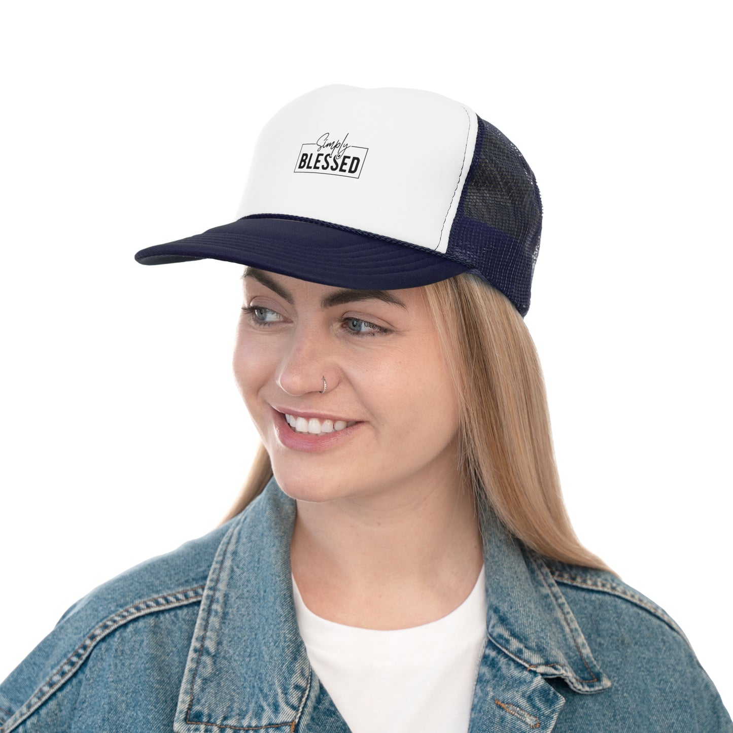 Simply Blessed Trucker Cap | Faith-Based Baseball Hat, Gift for Believers, Adjustable Religious Cap, Perfect for Holidays & Everyday Wear