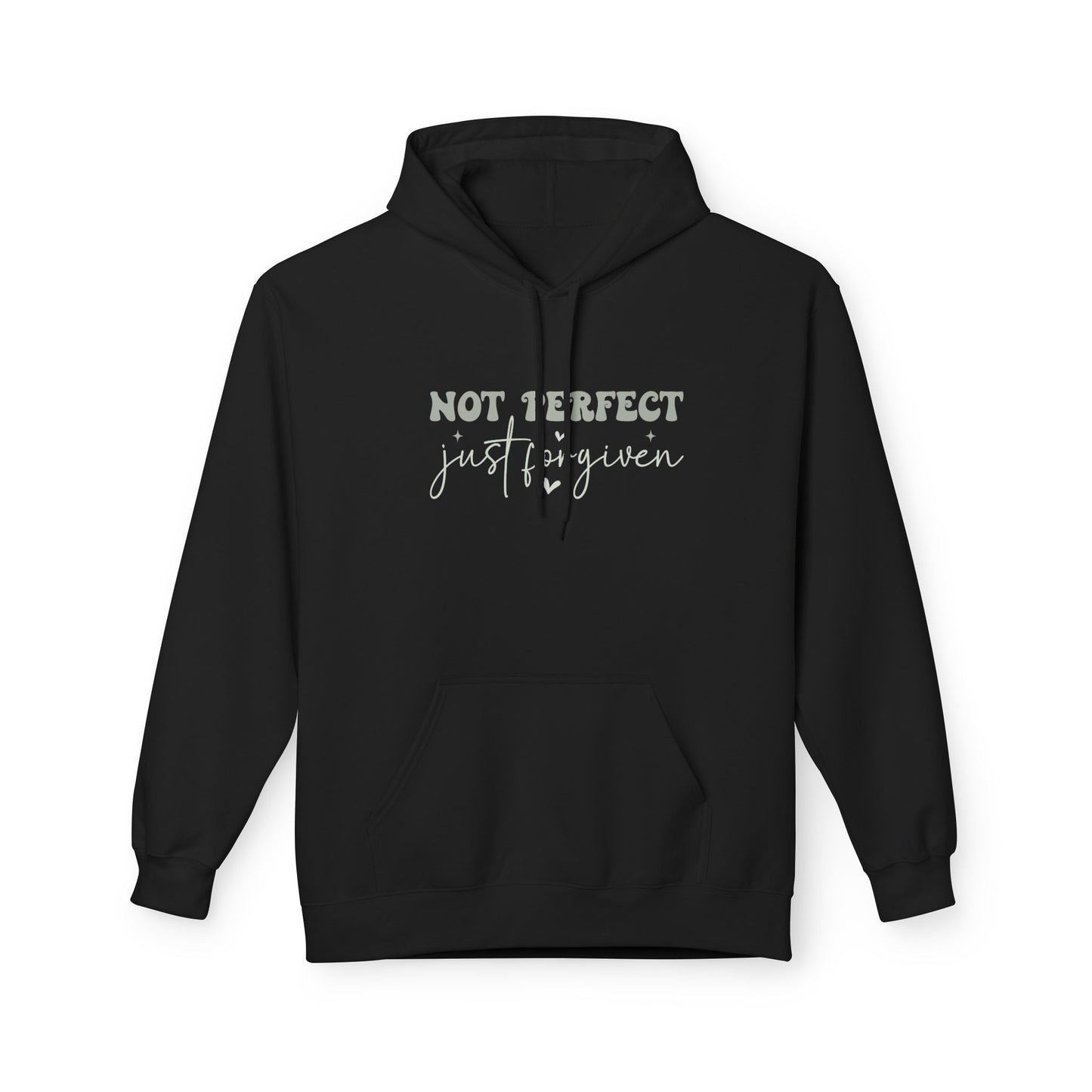 Comfortable Unisex Fleece Hoodie - "Not Perfect, Just Human" | Casual Wear, Gifting, Self-Care, Cozy Apparel, Everyday Essentials