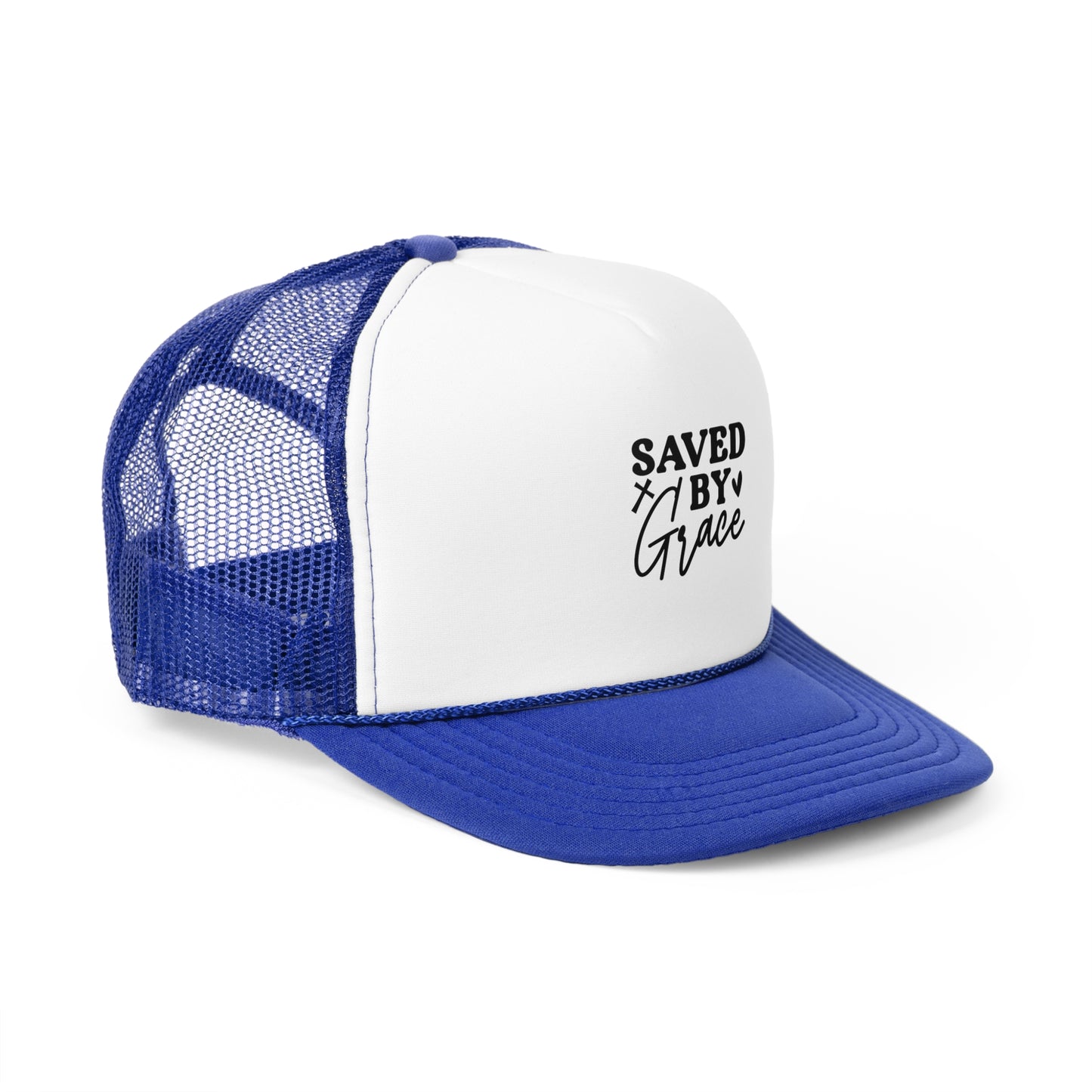 Trucker Cap - Saved by Grace, Faith Hat for Believers, Inspirational Headwear, Christian Gift for Him/Her, Casual Style Accessory
