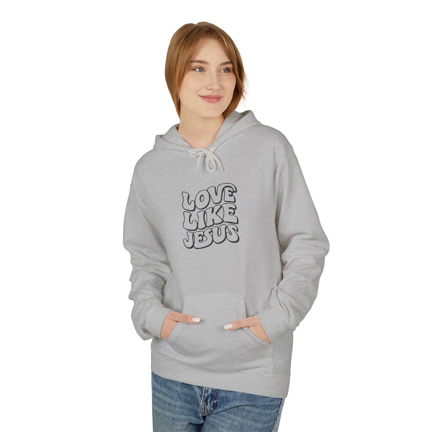 Love Like Jesus Hoodie, Religious Apparel, Faith-Based Gift, Cozy Sweatshirt, Unisex Fleece Pullover, Christian Clothing