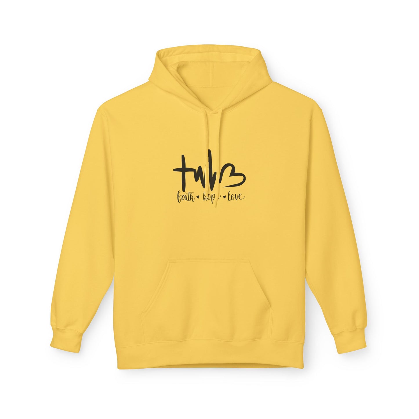Unisex Fleece Hoodie - Faith, Hope, Love Design, Cozy Gift, Casual Wear, Spiritual Style, Everyday Comfort Wear, Warm Hoodie