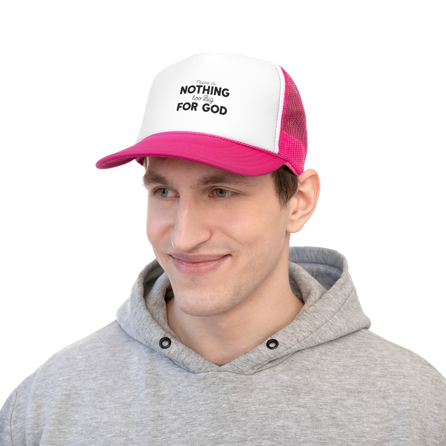 Inspirational Trucker Cap | Nothing Too Big For God | Faith Apparel | Religious Hat | Gift for Believers | Christian Accessories