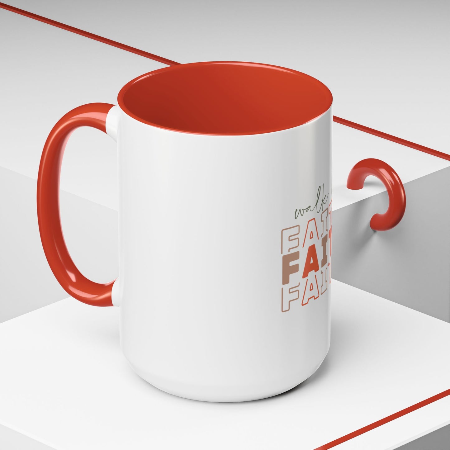 Faith-Inspired Accent Coffee Mug - Motivational Drinkware, Inspirational Gift, Home Office Decor, Prayer Mug, Christian Lifestyle