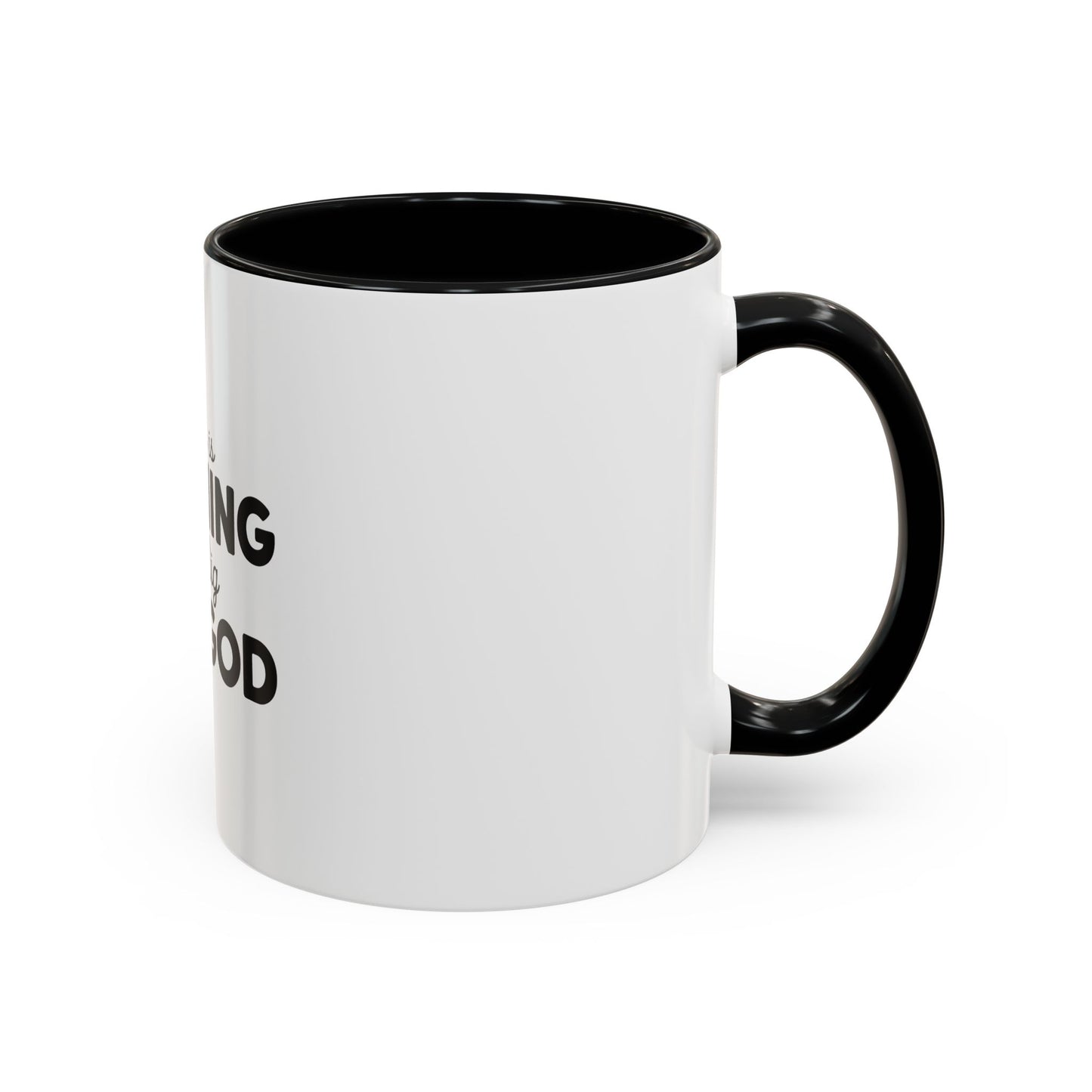 Faith-Inspired Coffee Mug, Black Accent Mug, Inspirational Gift, God-Themed Drinkware, Religious Office Decor, Christian Coffee Cup