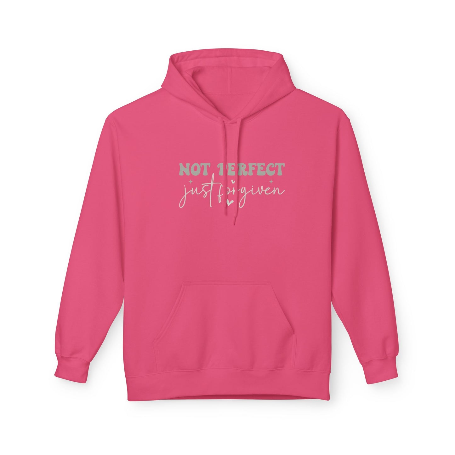 Comfortable Unisex Fleece Hoodie - "Not Perfect, Just Human" | Casual Wear, Gifting, Self-Care, Cozy Apparel, Everyday Essentials