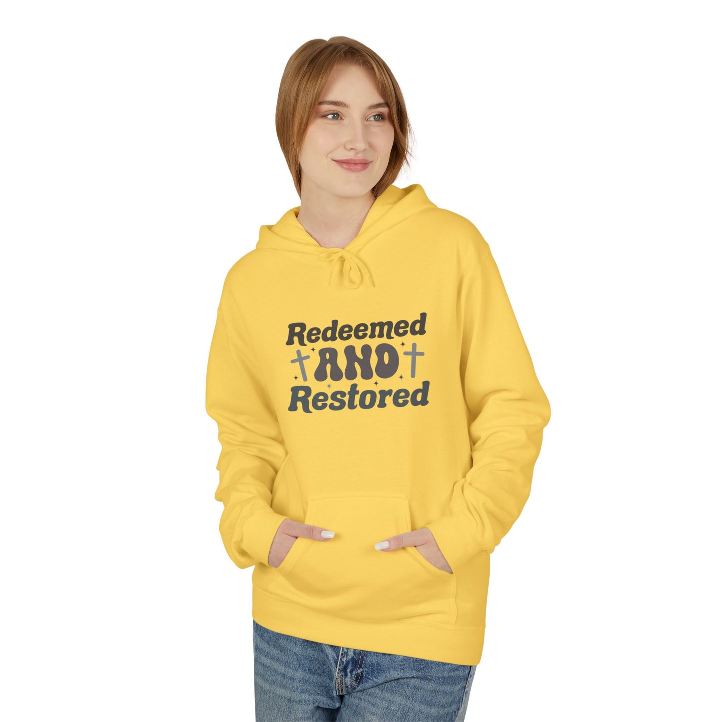 Redeemed & Restored Hoodie, Inspirational Fleece Hoodie, Faith-Based Sweatshirt, Christian Apparel, Unisex Casual Wear