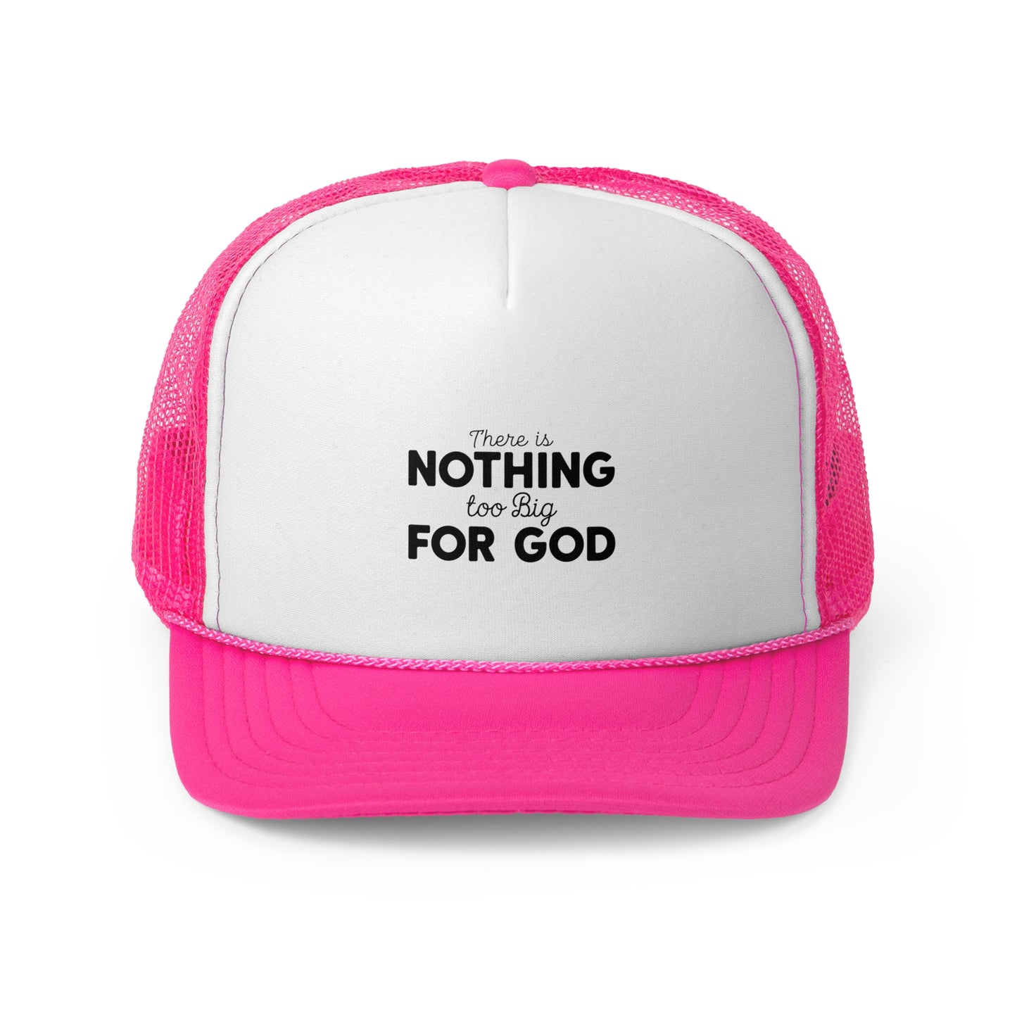 Inspirational Trucker Cap | Nothing Too Big For God | Faith Apparel | Religious Hat | Gift for Believers | Christian Accessories