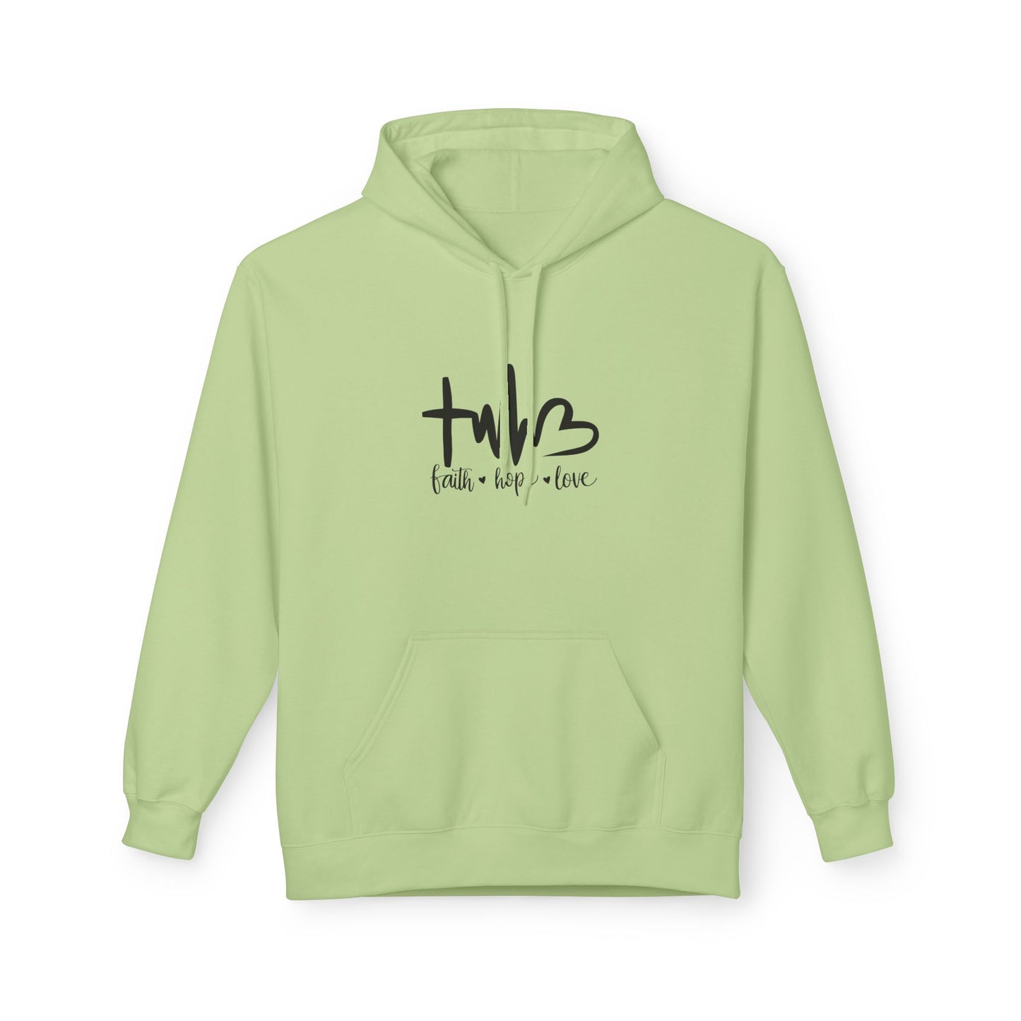 Unisex Fleece Hoodie - Faith, Hope, Love Design, Cozy Gift, Casual Wear, Spiritual Style, Everyday Comfort Wear, Warm Hoodie
