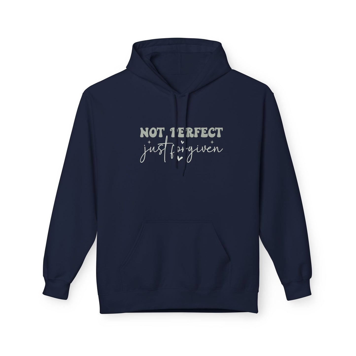 Comfortable Unisex Fleece Hoodie - "Not Perfect, Just Human" | Casual Wear, Gifting, Self-Care, Cozy Apparel, Everyday Essentials