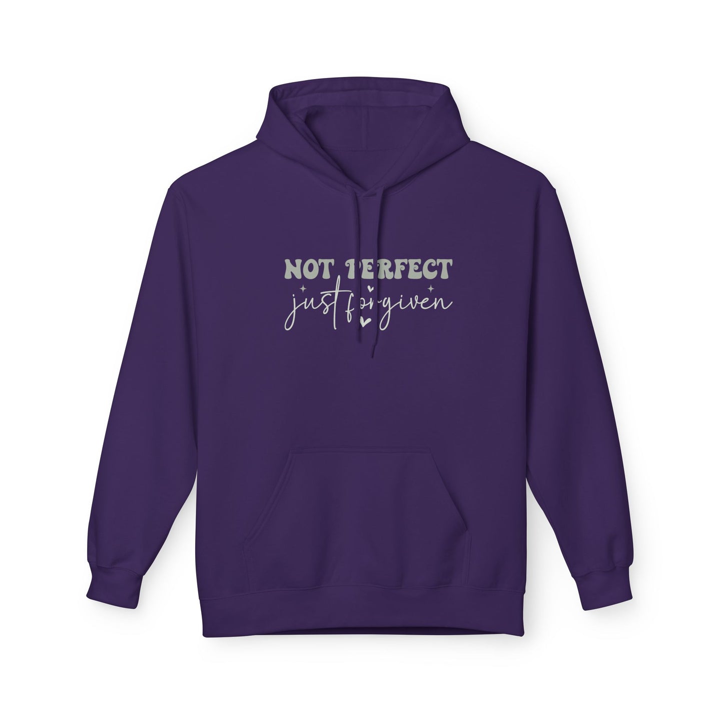 Comfortable Unisex Fleece Hoodie - "Not Perfect, Just Human" | Casual Wear, Gifting, Self-Care, Cozy Apparel, Everyday Essentials