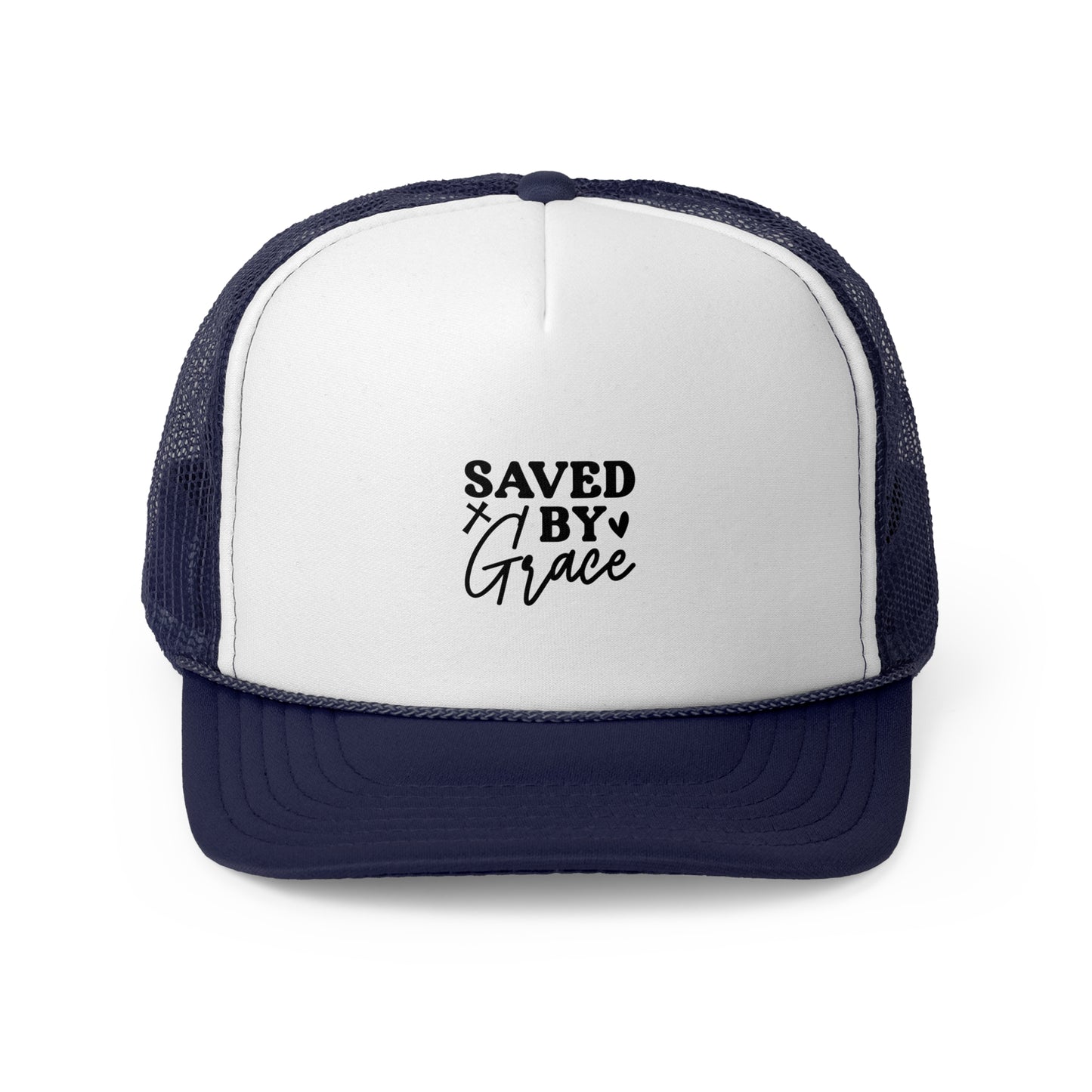 Trucker Cap - Saved by Grace, Faith Hat for Believers, Inspirational Headwear, Christian Gift for Him/Her, Casual Style Accessory