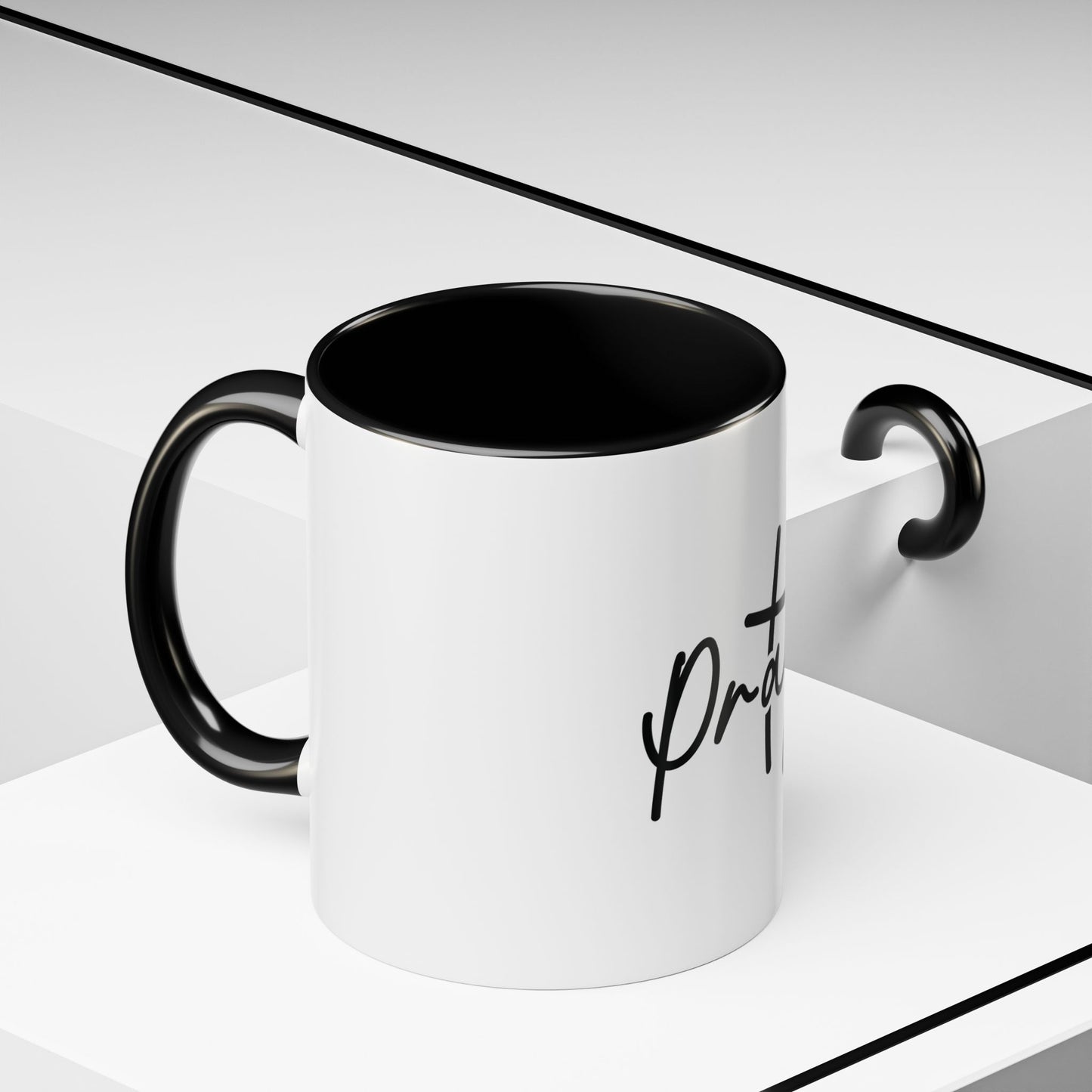Faith-Inspired Accent Coffee Mug, Motivational Drinkware, Gift for Friends, Office Decor, Christian Encouragement