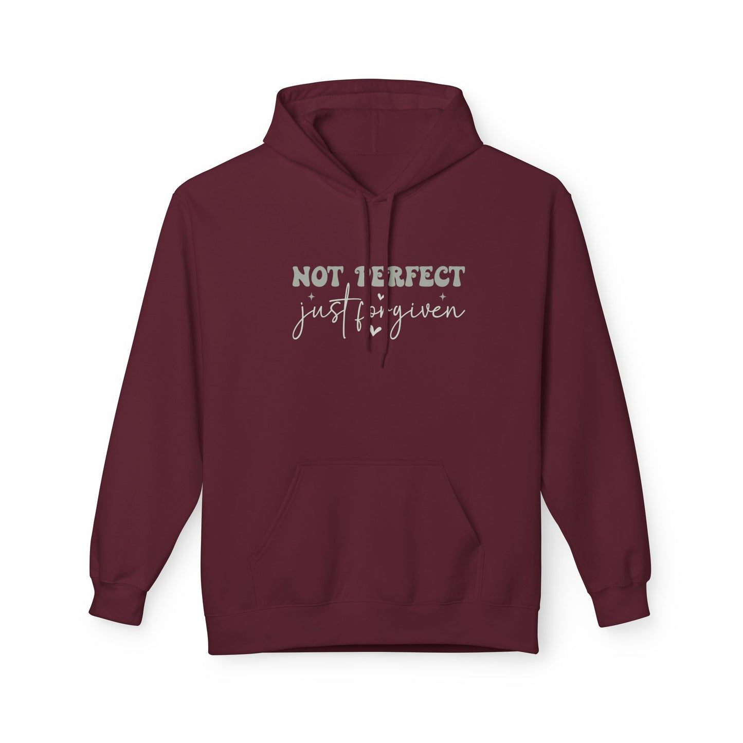Comfortable Unisex Fleece Hoodie - "Not Perfect, Just Human" | Casual Wear, Gifting, Self-Care, Cozy Apparel, Everyday Essentials