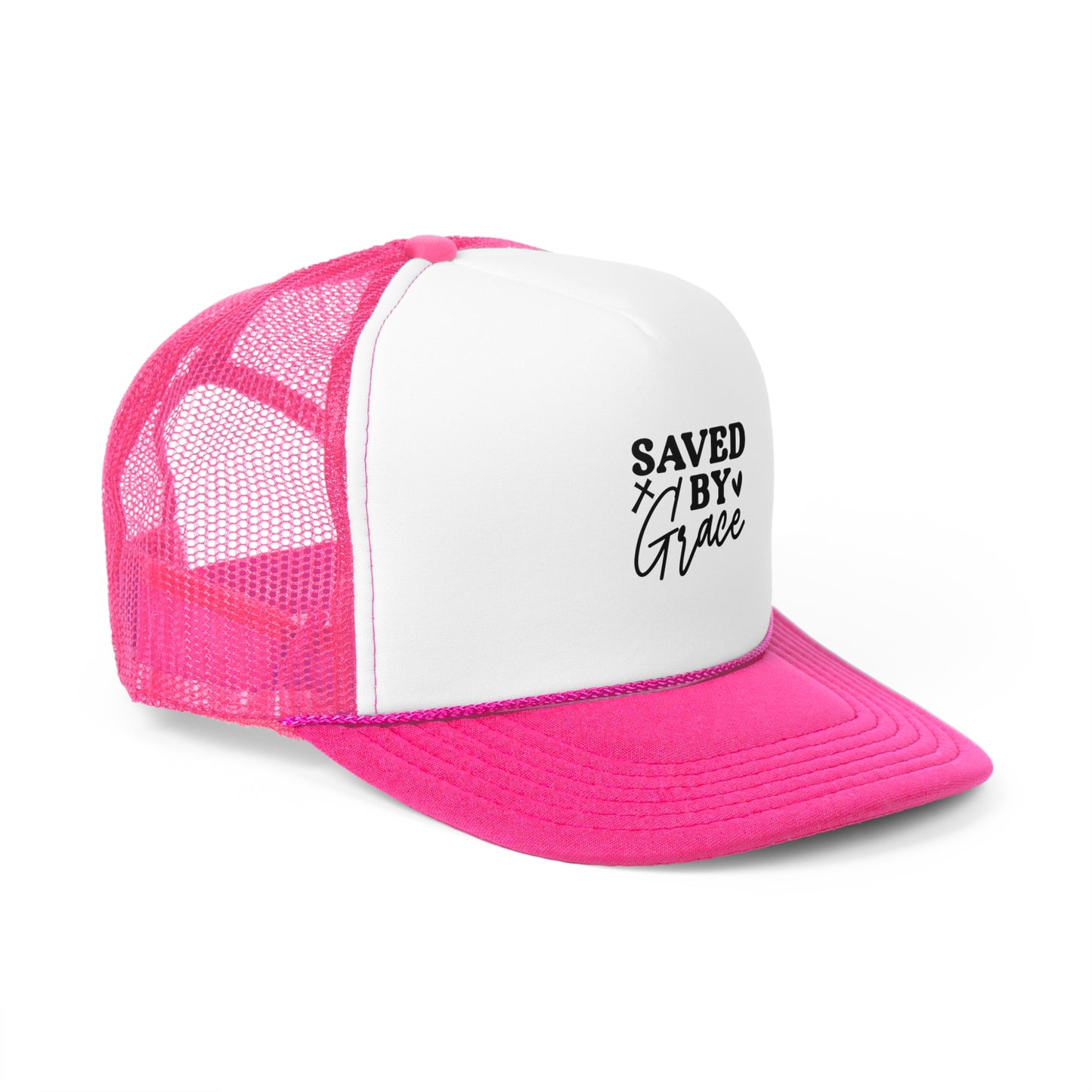 Trucker Cap - Saved by Grace, Faith Hat for Believers, Inspirational Headwear, Christian Gift for Him/Her, Casual Style Accessory