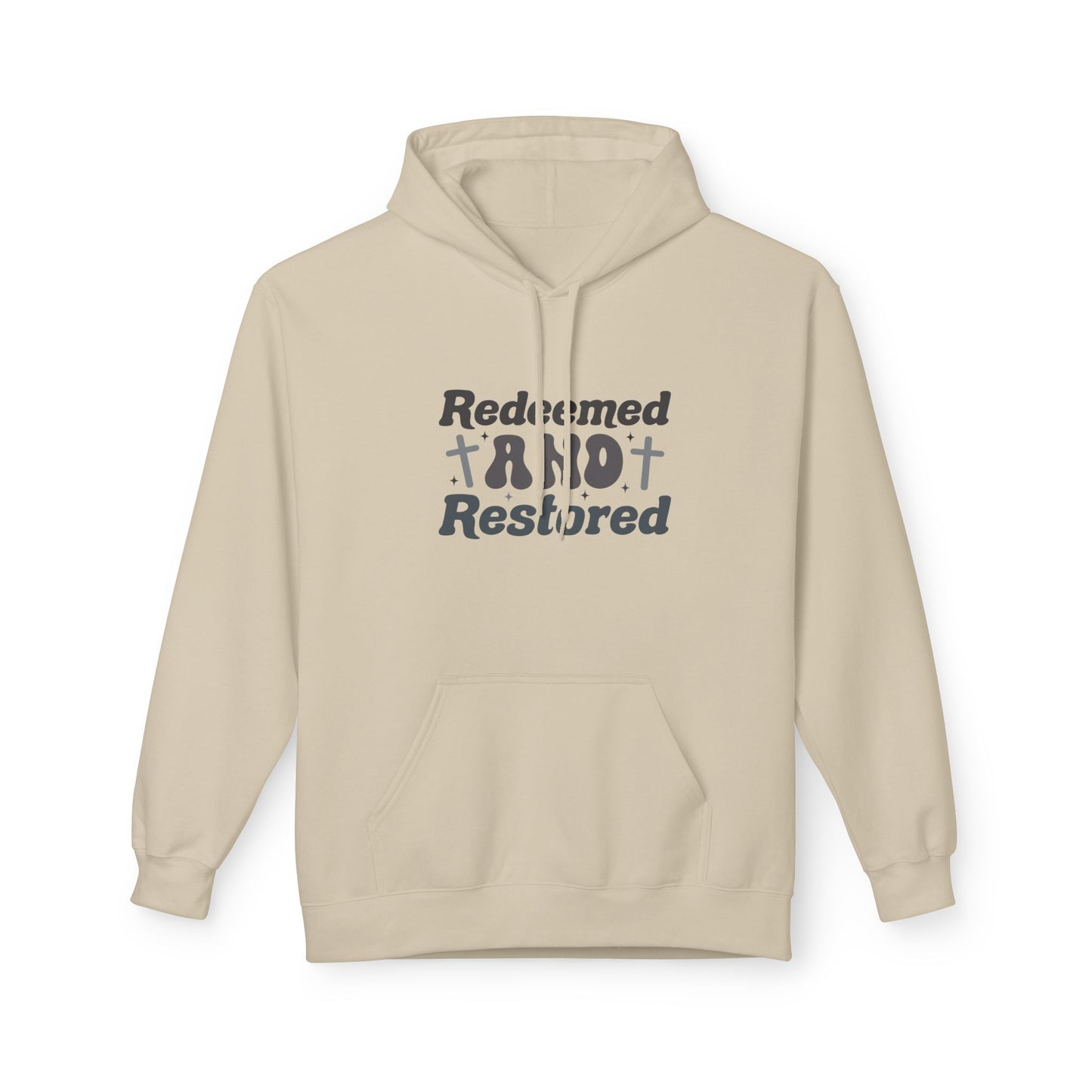 Redeemed & Restored Hoodie, Inspirational Fleece Hoodie, Faith-Based Sweatshirt, Christian Apparel, Unisex Casual Wear
