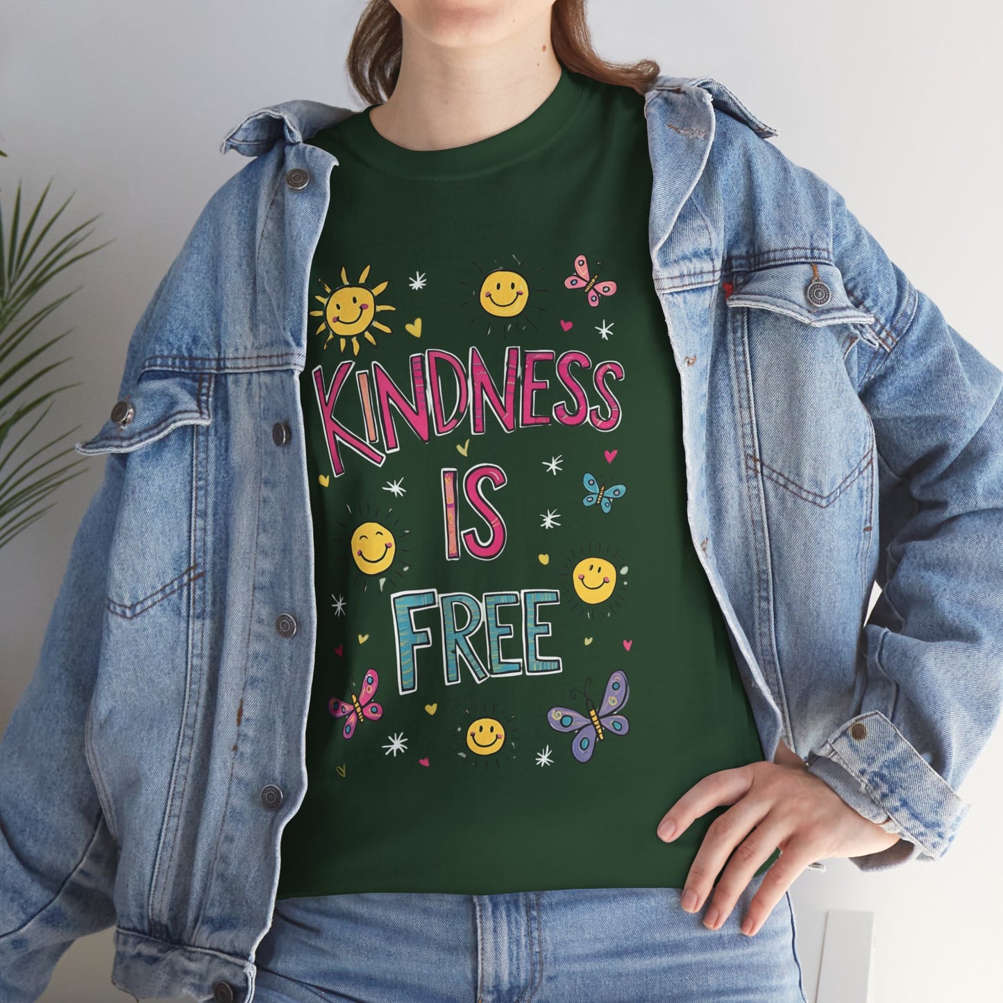 Kindness is Free T-Shirt | Unisex Heavy Cotton Tee for Spreading Positivity