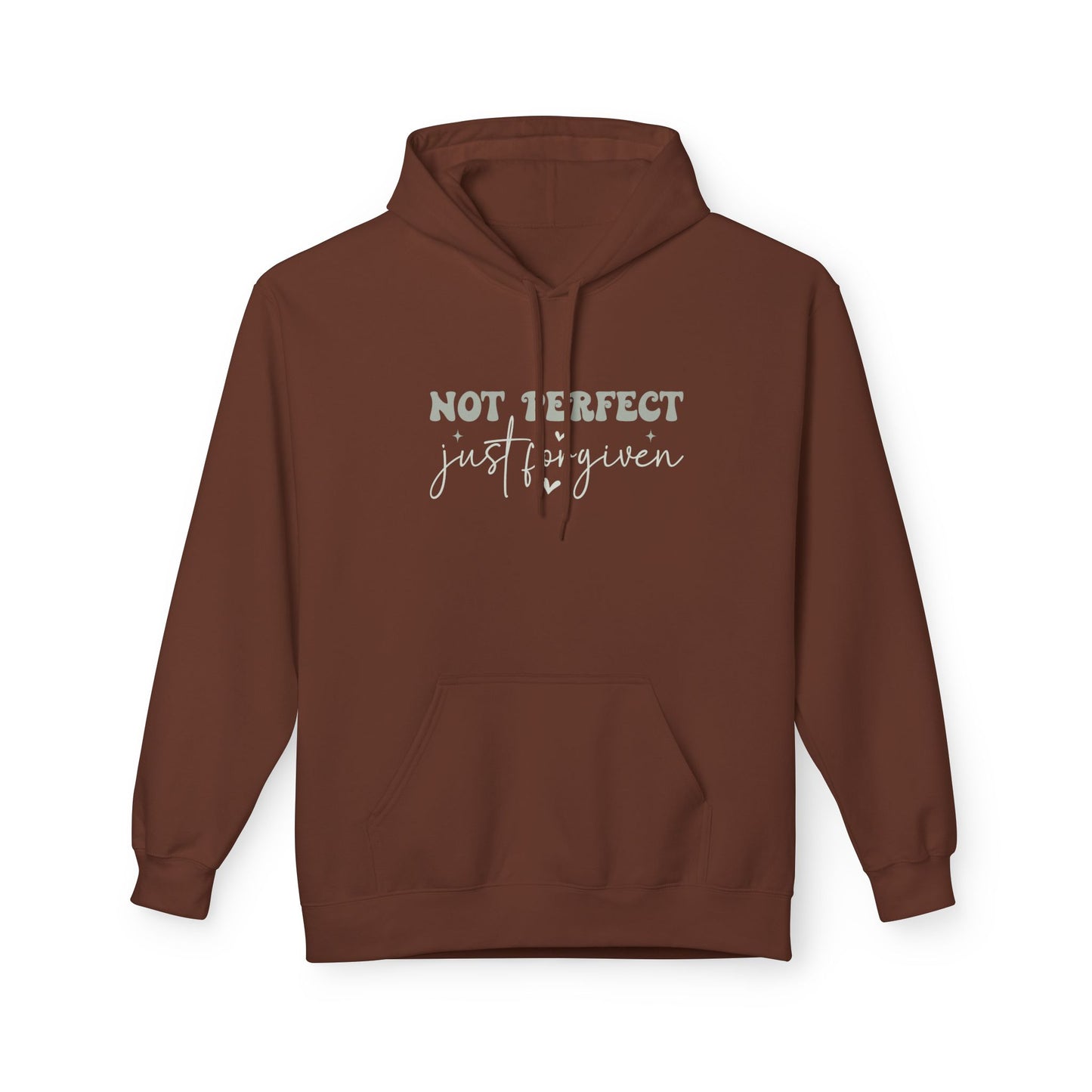Comfortable Unisex Fleece Hoodie - "Not Perfect, Just Human" | Casual Wear, Gifting, Self-Care, Cozy Apparel, Everyday Essentials