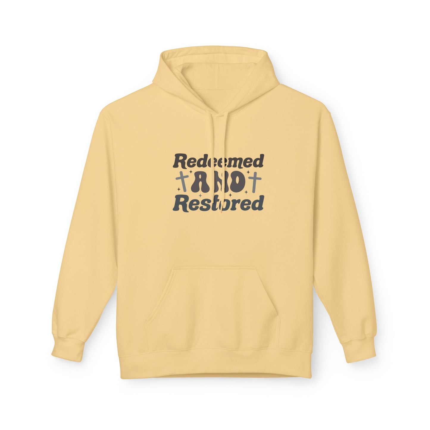 Redeemed & Restored Hoodie, Inspirational Fleece Hoodie, Faith-Based Sweatshirt, Christian Apparel, Unisex Casual Wear