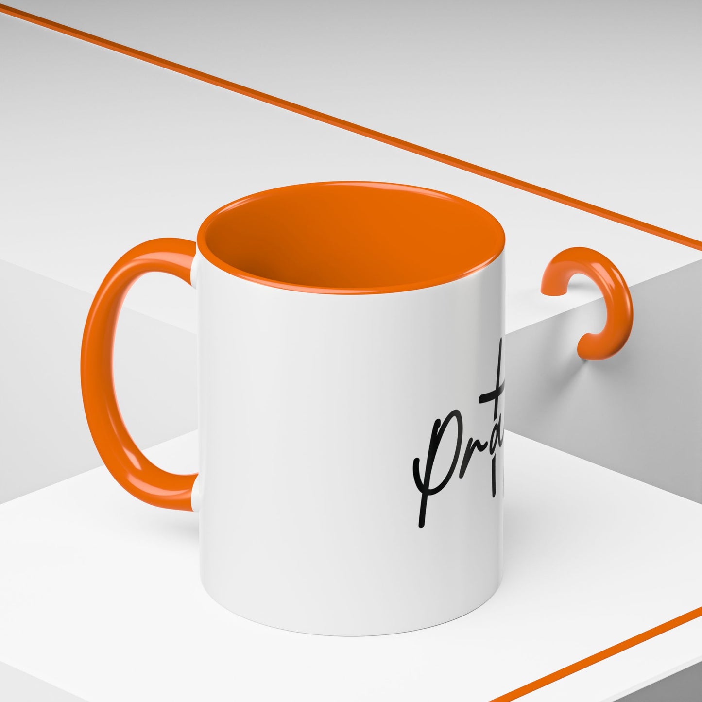 Faith-Inspired Accent Coffee Mug, Motivational Drinkware, Gift for Friends, Office Decor, Christian Encouragement
