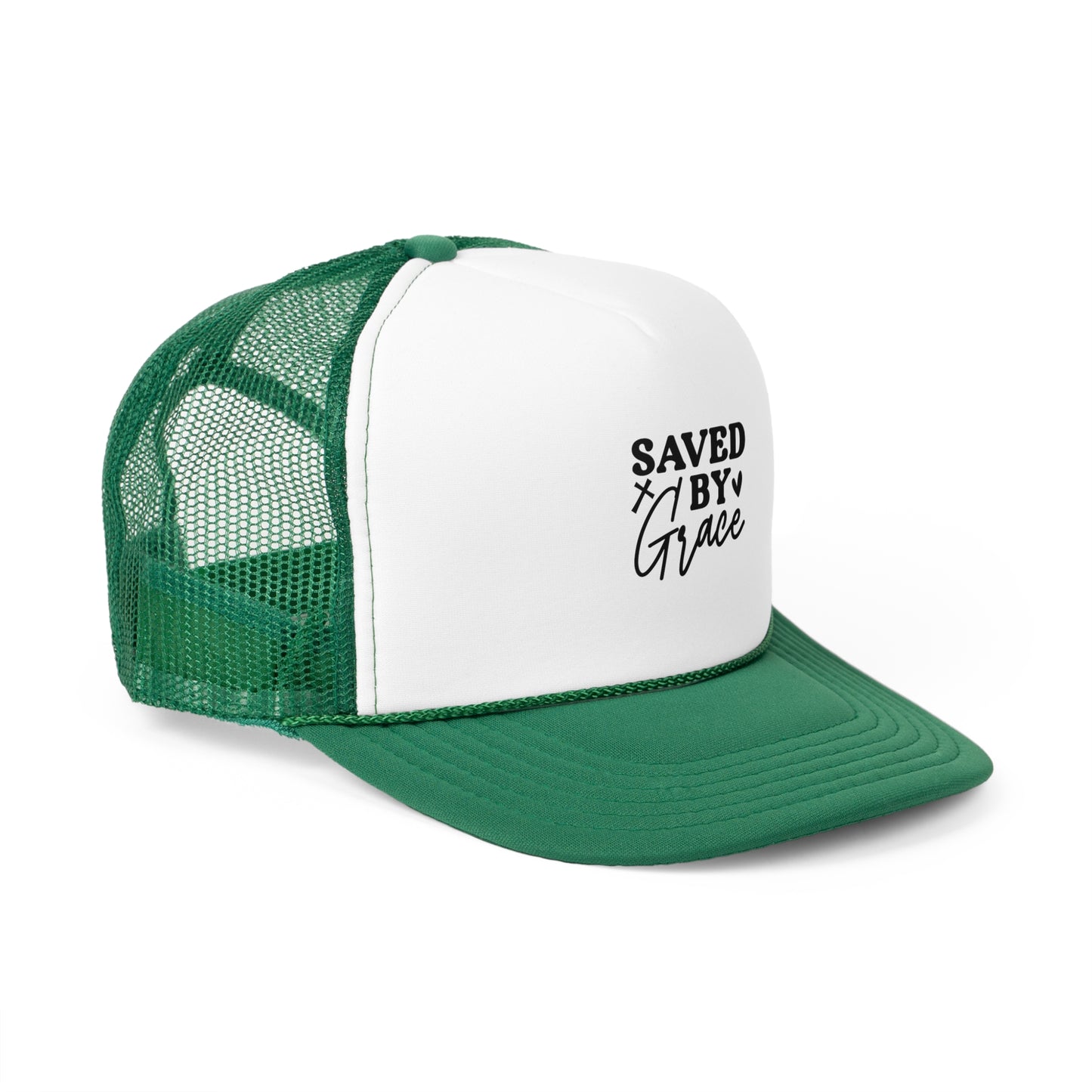 Trucker Cap - Saved by Grace, Faith Hat for Believers, Inspirational Headwear, Christian Gift for Him/Her, Casual Style Accessory