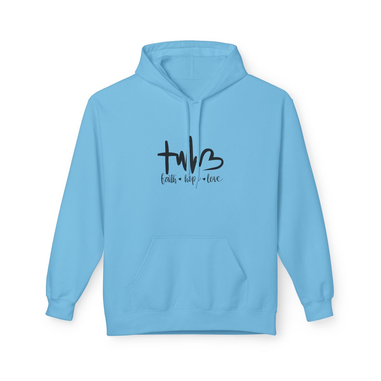 Unisex Fleece Hoodie - Faith, Hope, Love Design, Cozy Gift, Casual Wear, Spiritual Style, Everyday Comfort Wear, Warm Hoodie