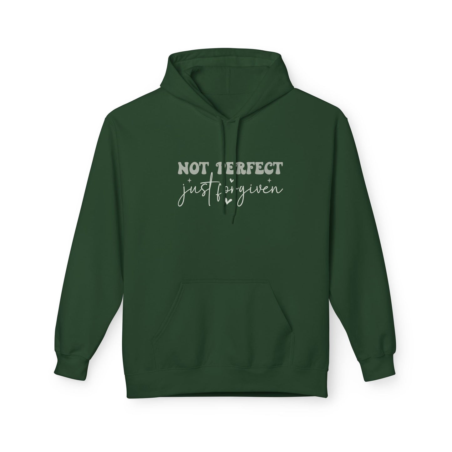 Comfortable Unisex Fleece Hoodie - "Not Perfect, Just Human" | Casual Wear, Gifting, Self-Care, Cozy Apparel, Everyday Essentials