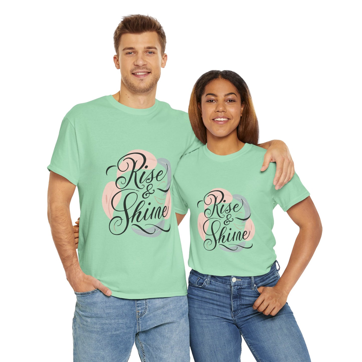 Inspirational 'Rise & Shine' Unisex Heavy Cotton Tee